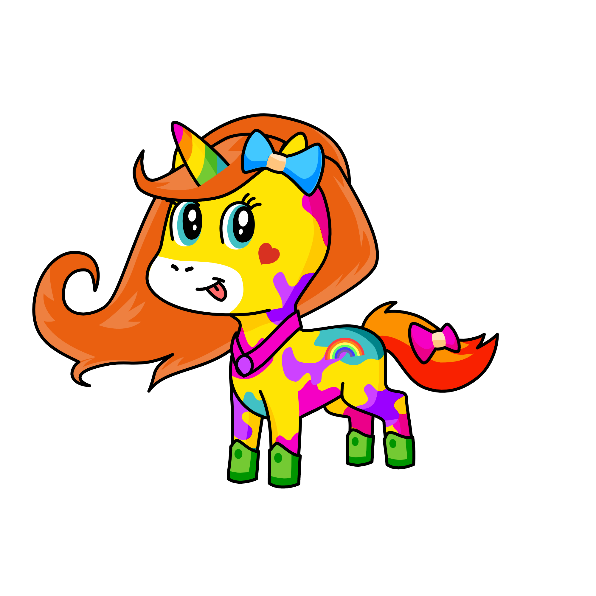 rainbow fire, the unicorn
