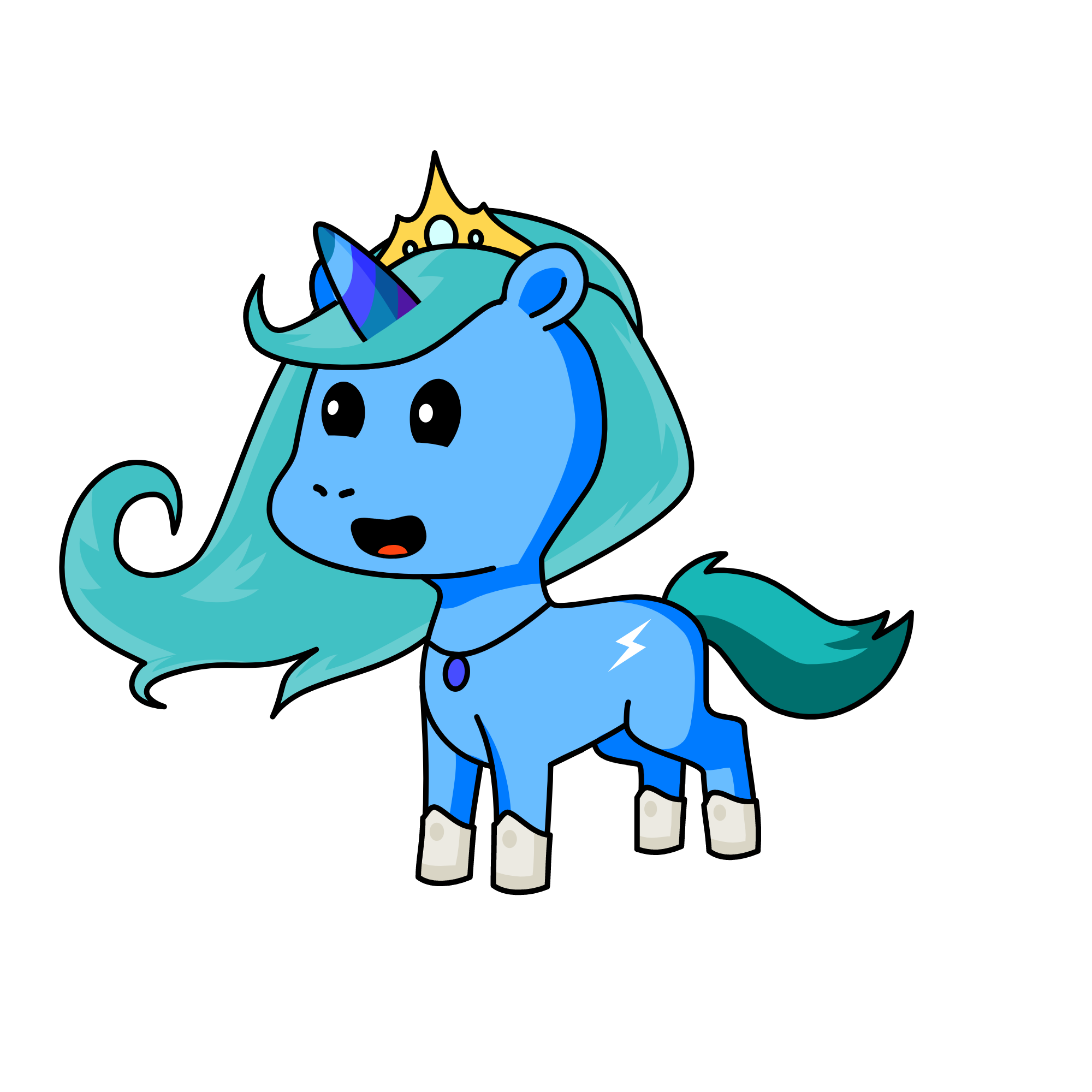 blue, the unicorn