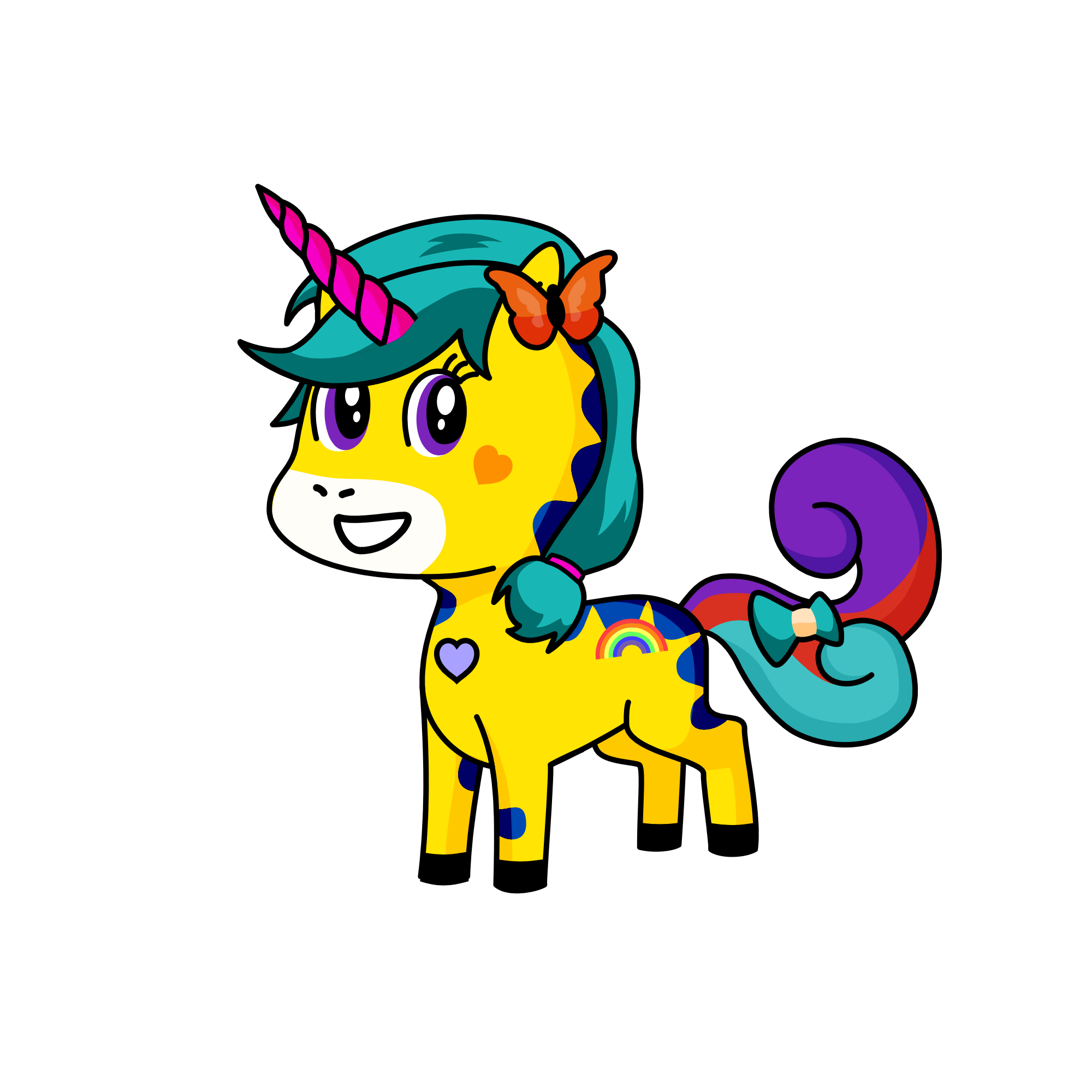 Rainbow, the unicorn