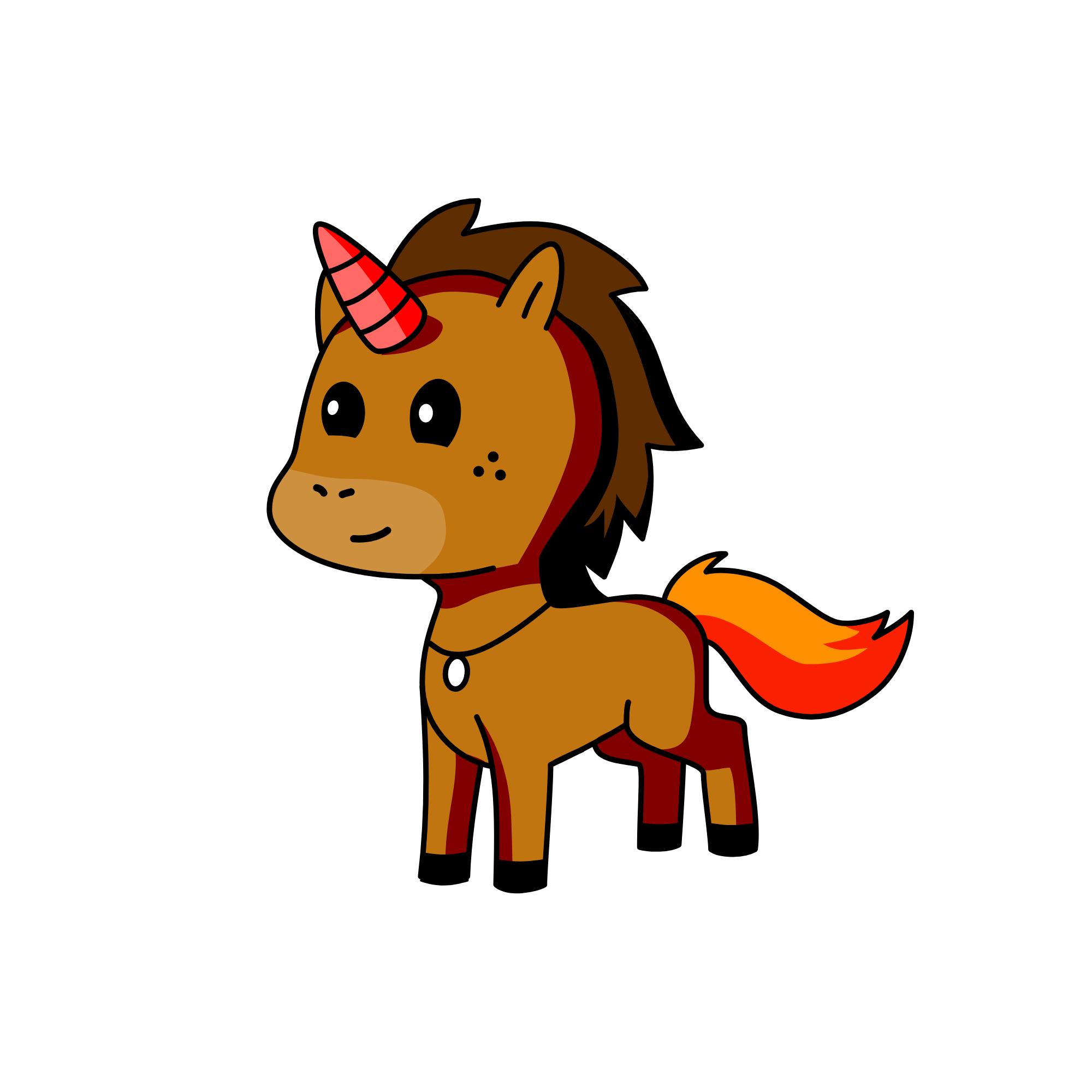Caballin de flama, the unicorn