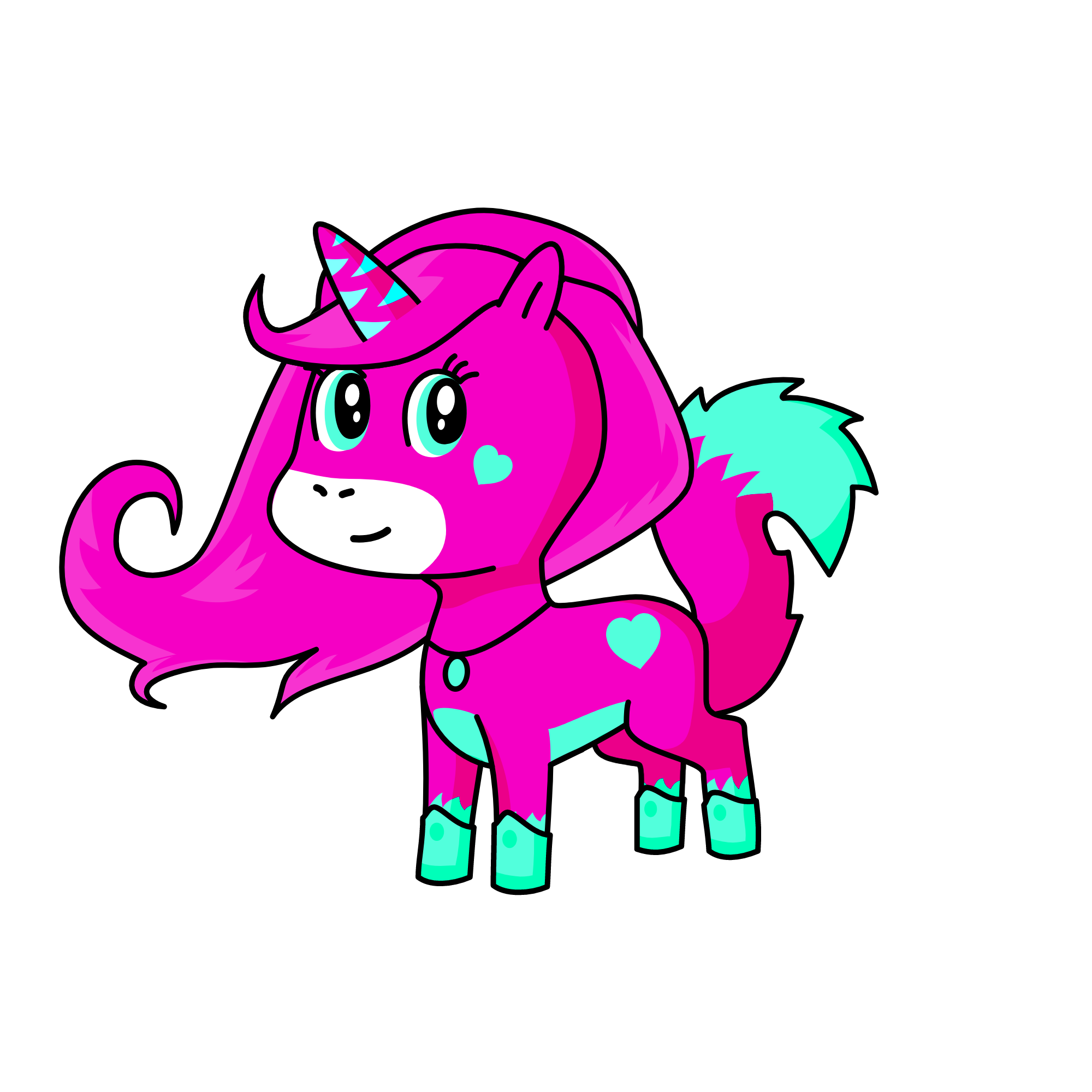 Bluozinha end pinkzinha, the unicorn