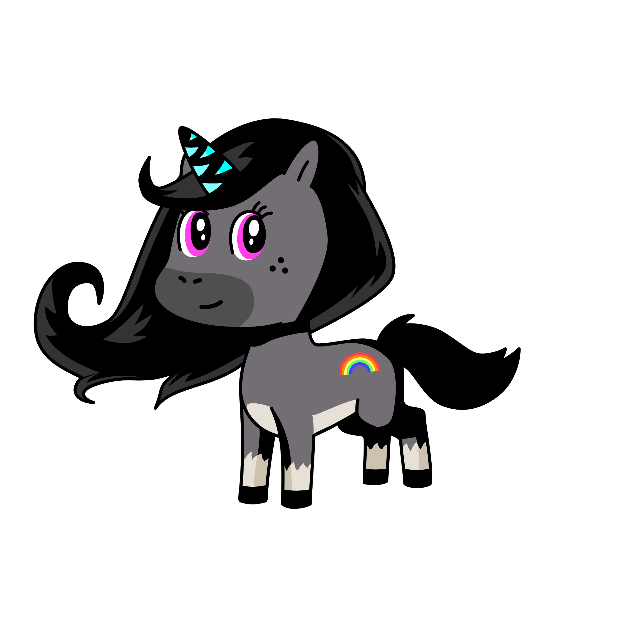 black, the unicorn