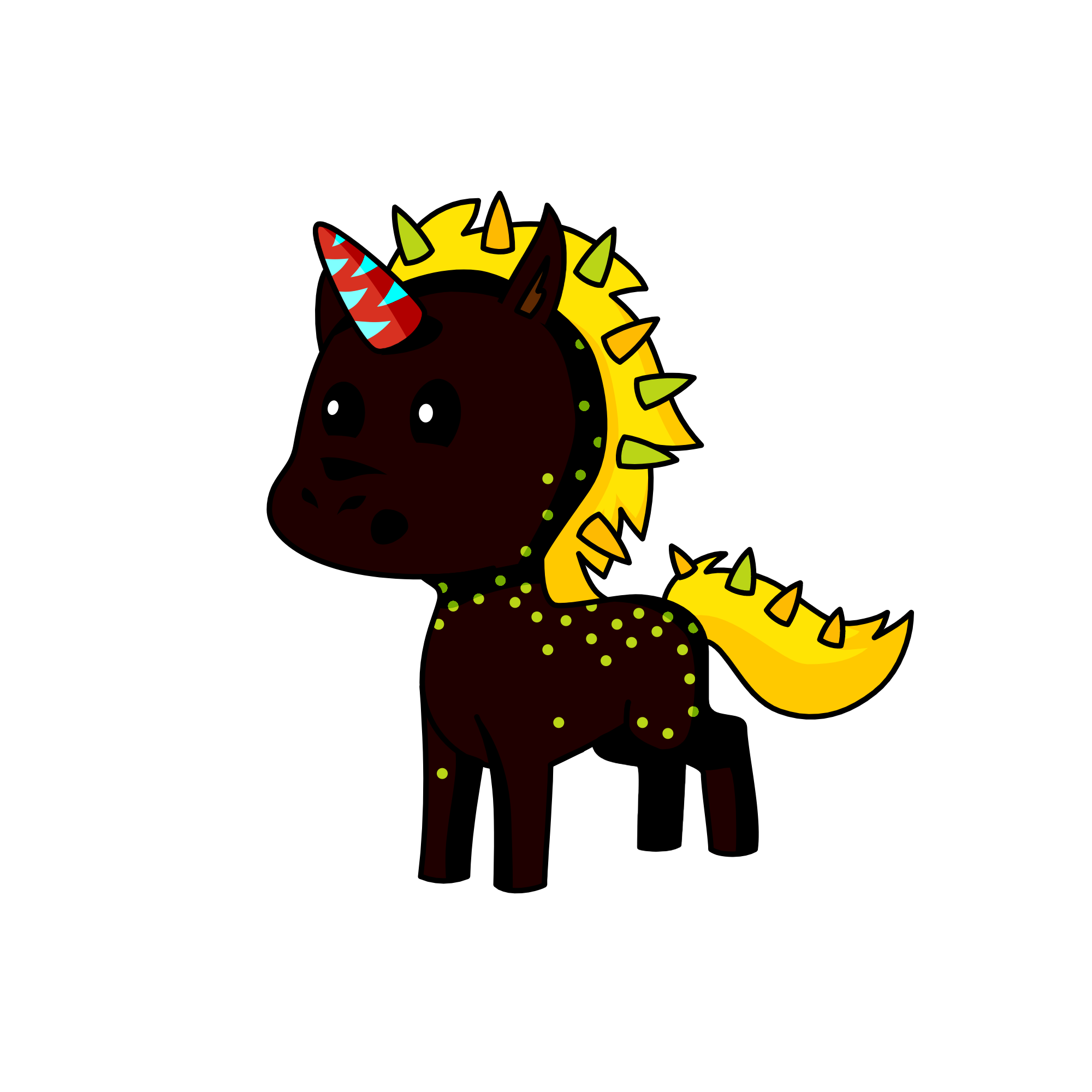 Black, the unicorn