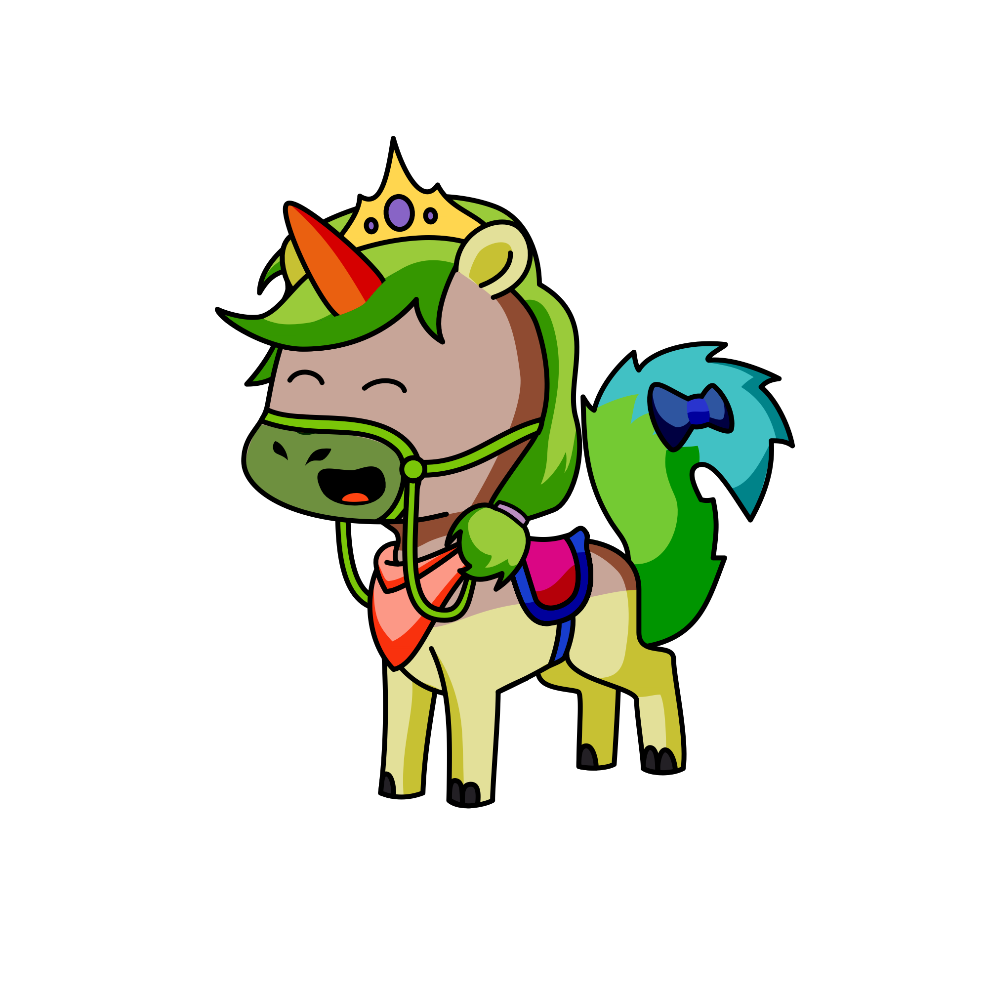 Rainbow pony, the unicorn