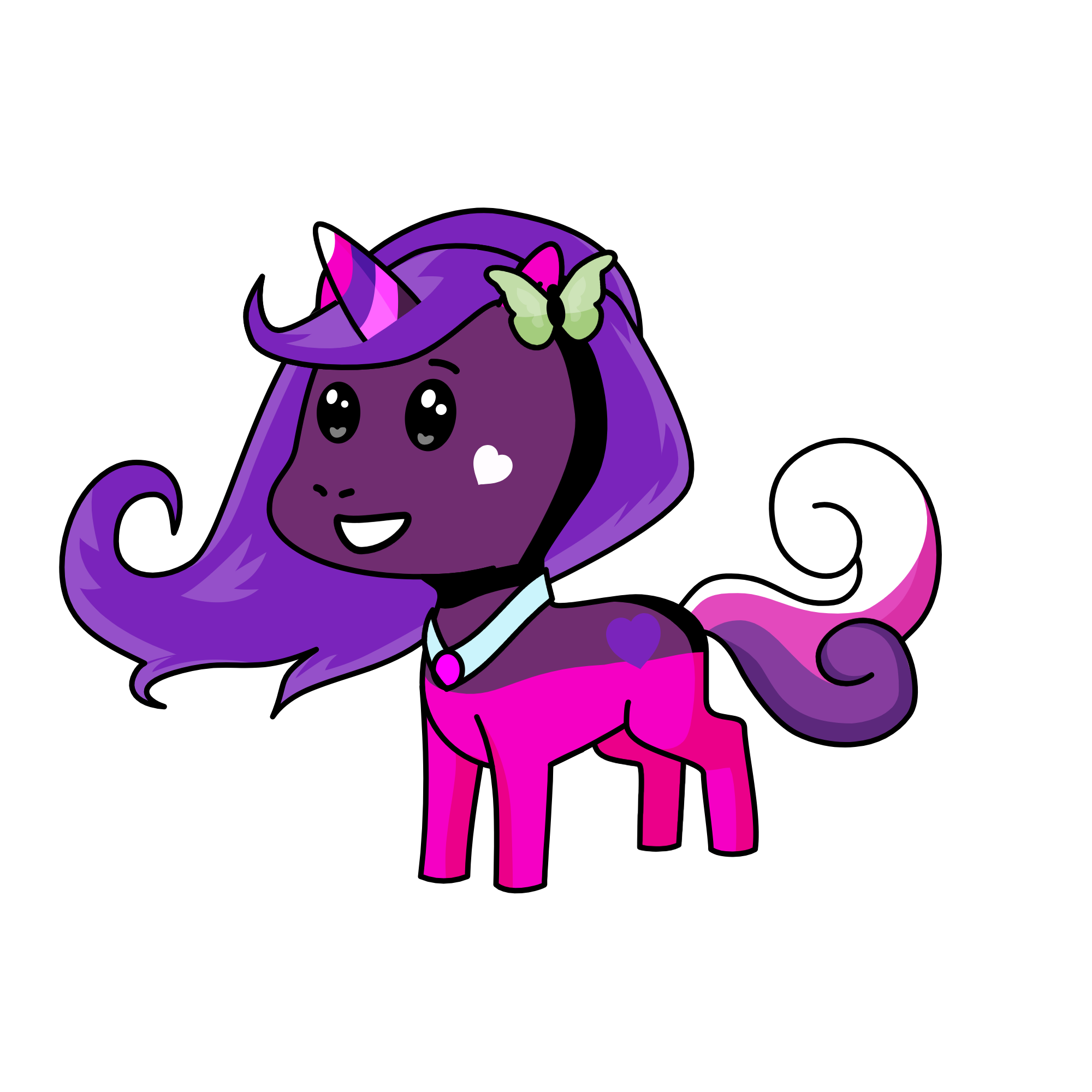 PURPLE SHINE, the unicorn