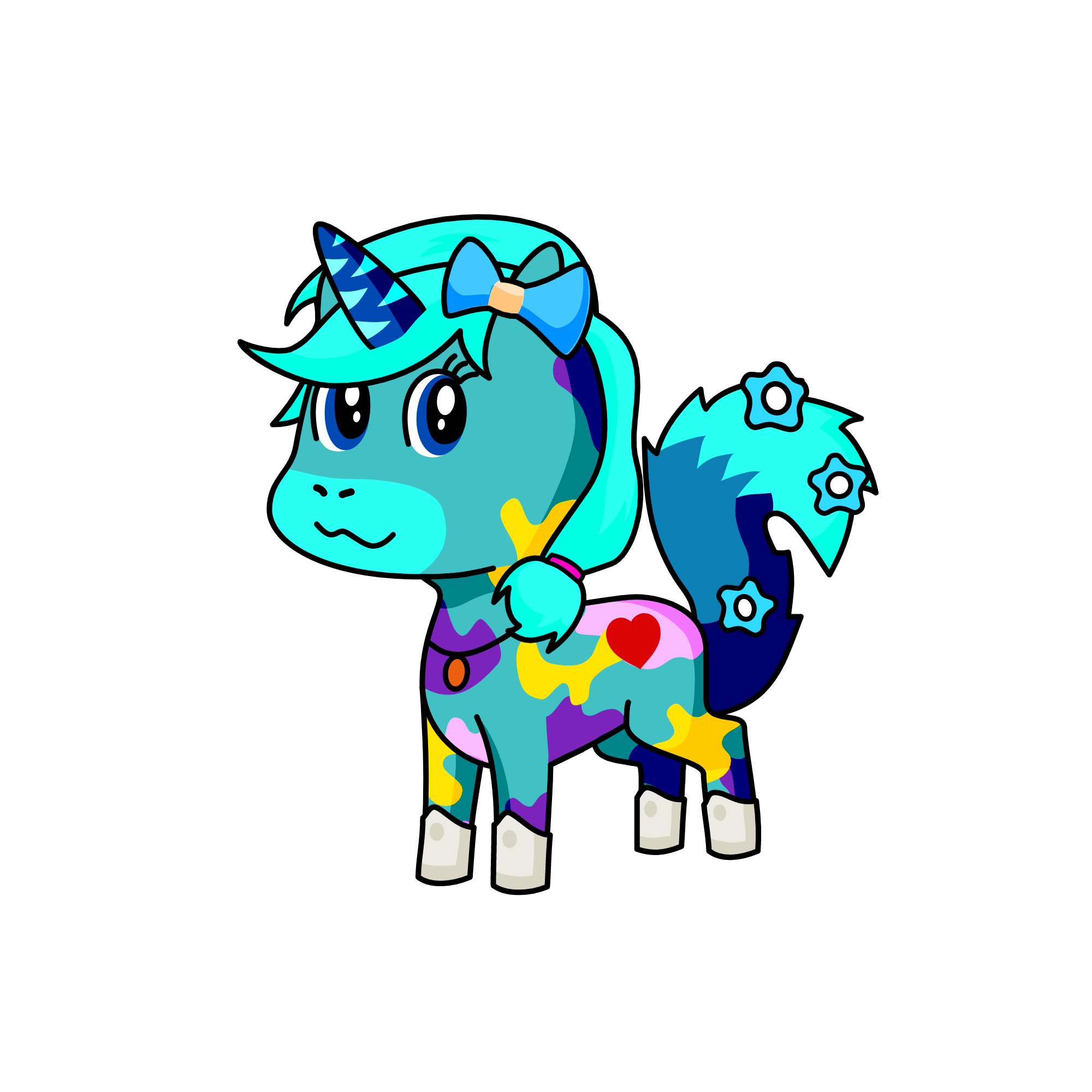 blue, the unicorn