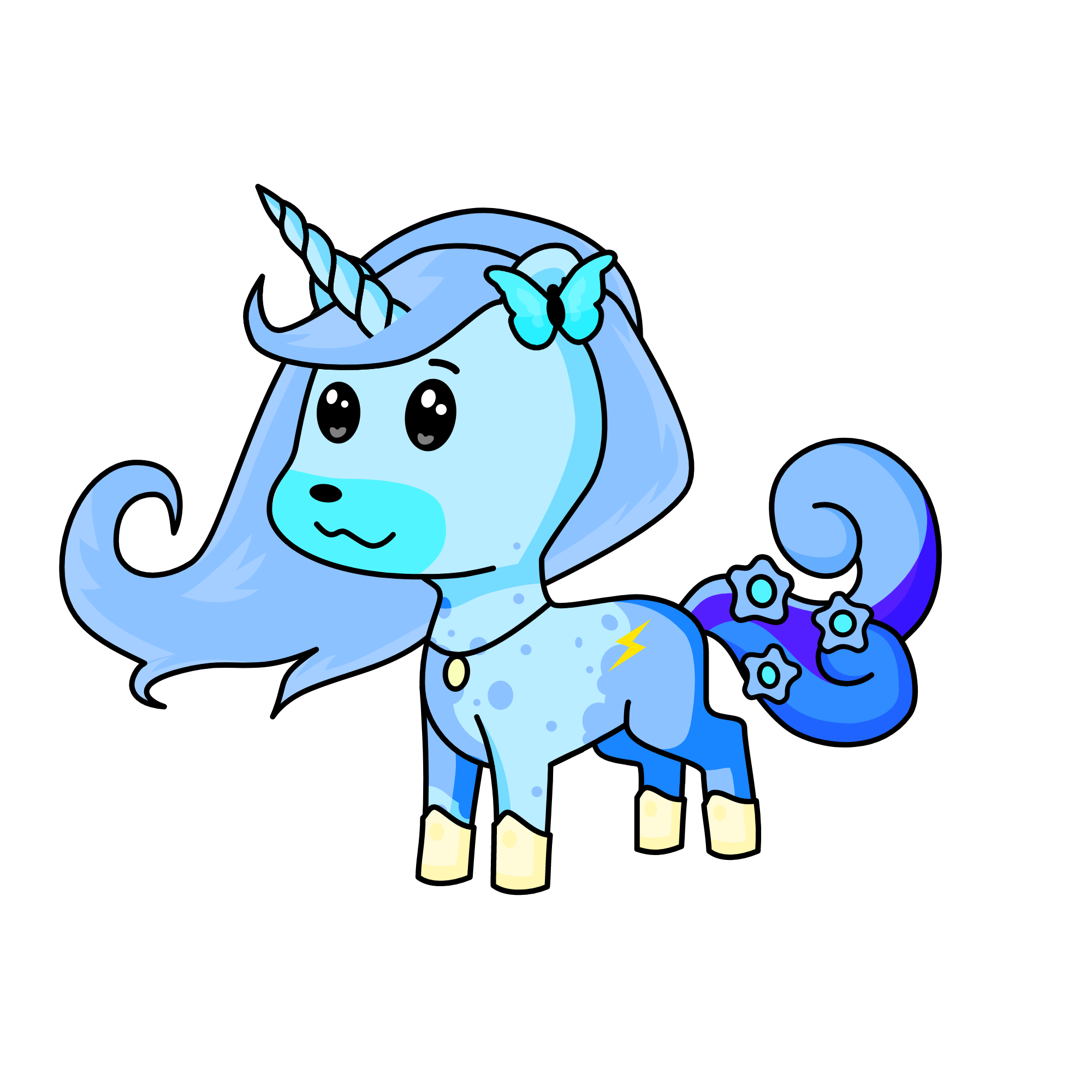 blue, the unicorn