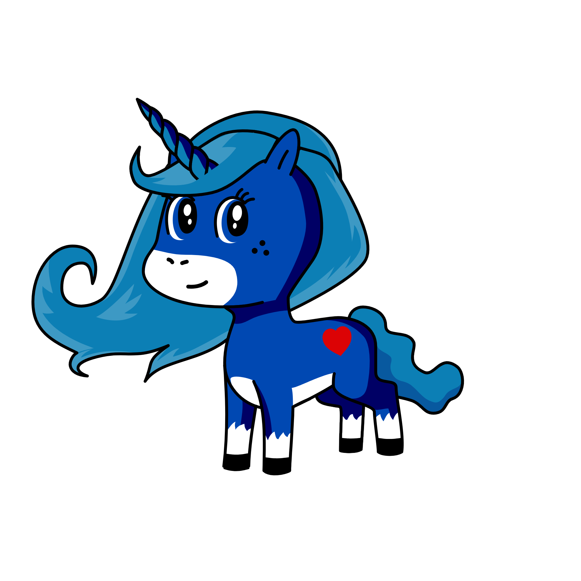 blue, the unicorn