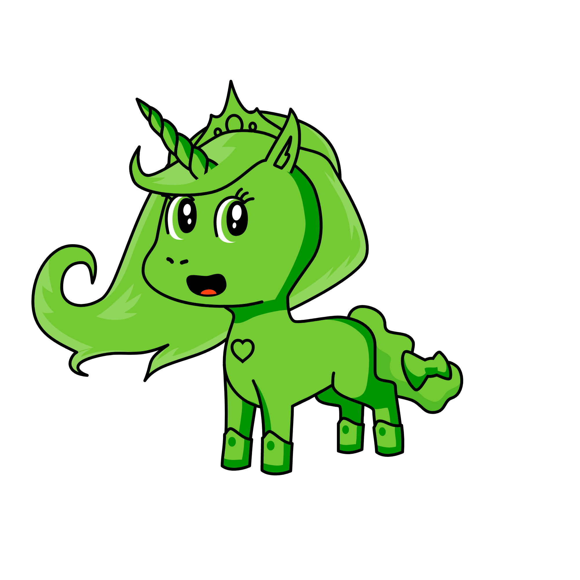 Greeny, the unicorn