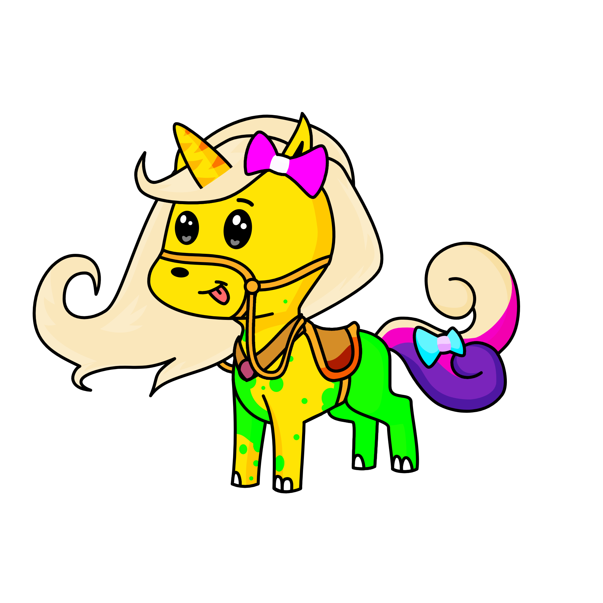 Gena the wild horse, the unicorn