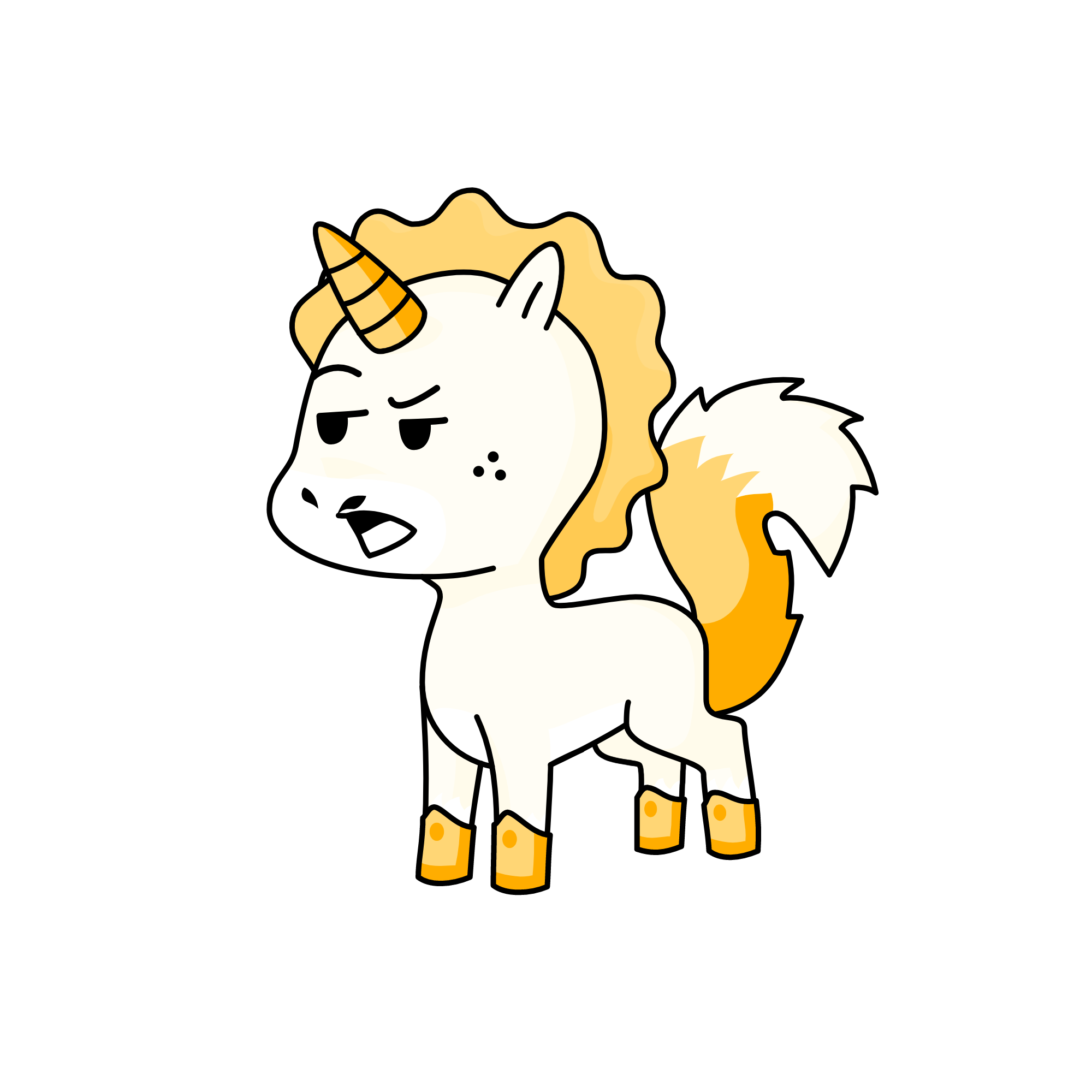 I have an ice cream cone on my head., the unicorn