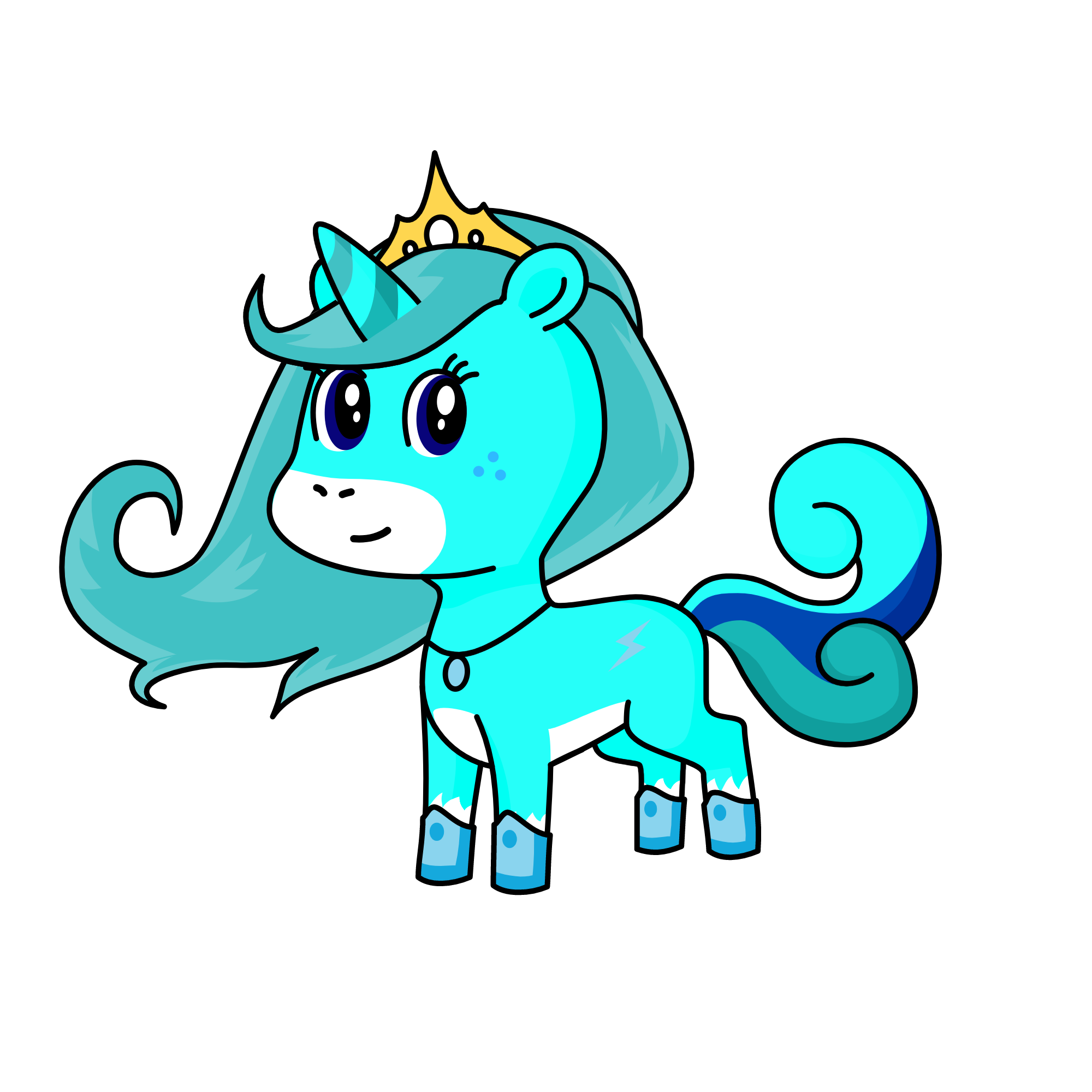 bluey cute kitty princess, the unicorn