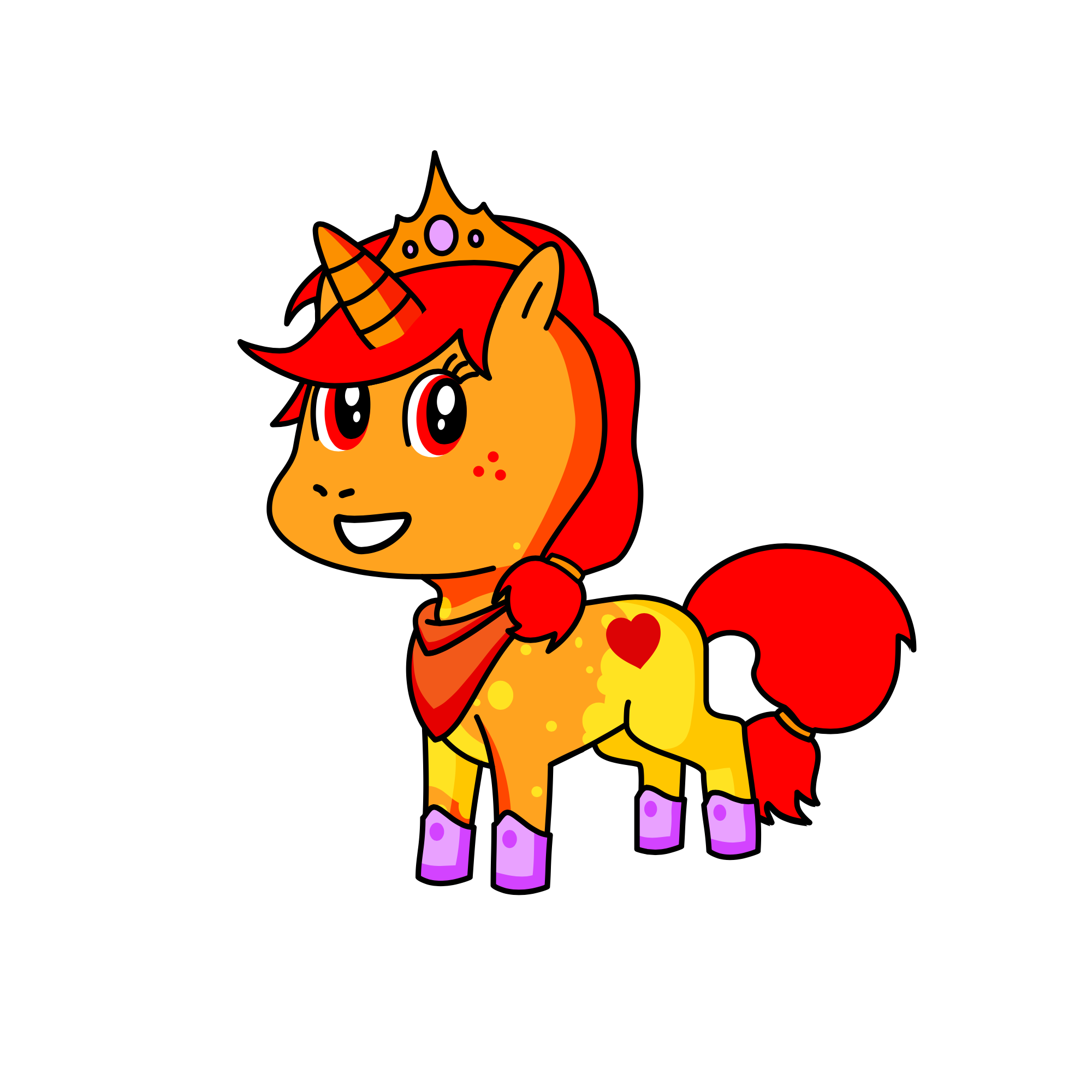 Dawn and Dusk's Cousin: Sunset, the unicorn
