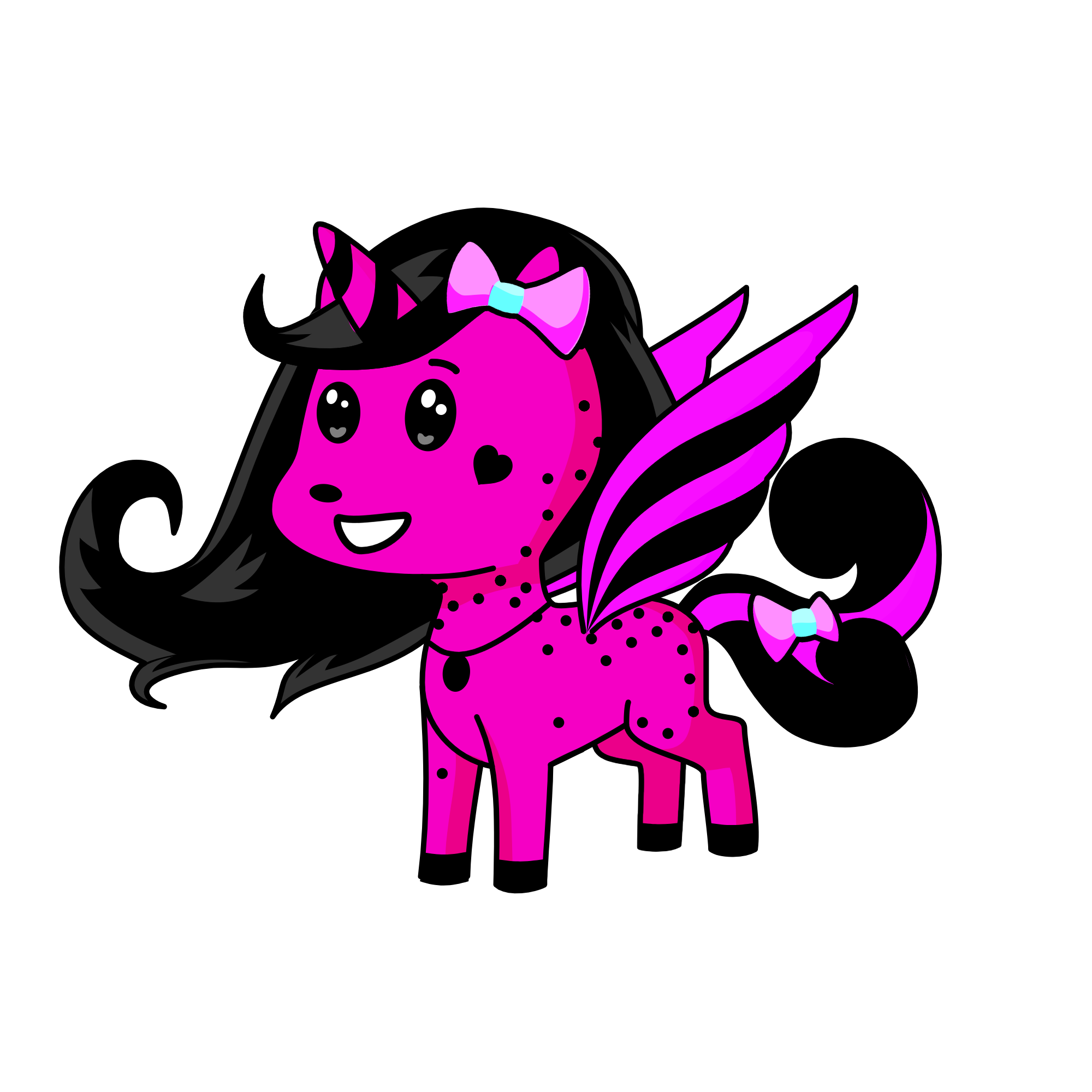 Black And Pink, the unicorn