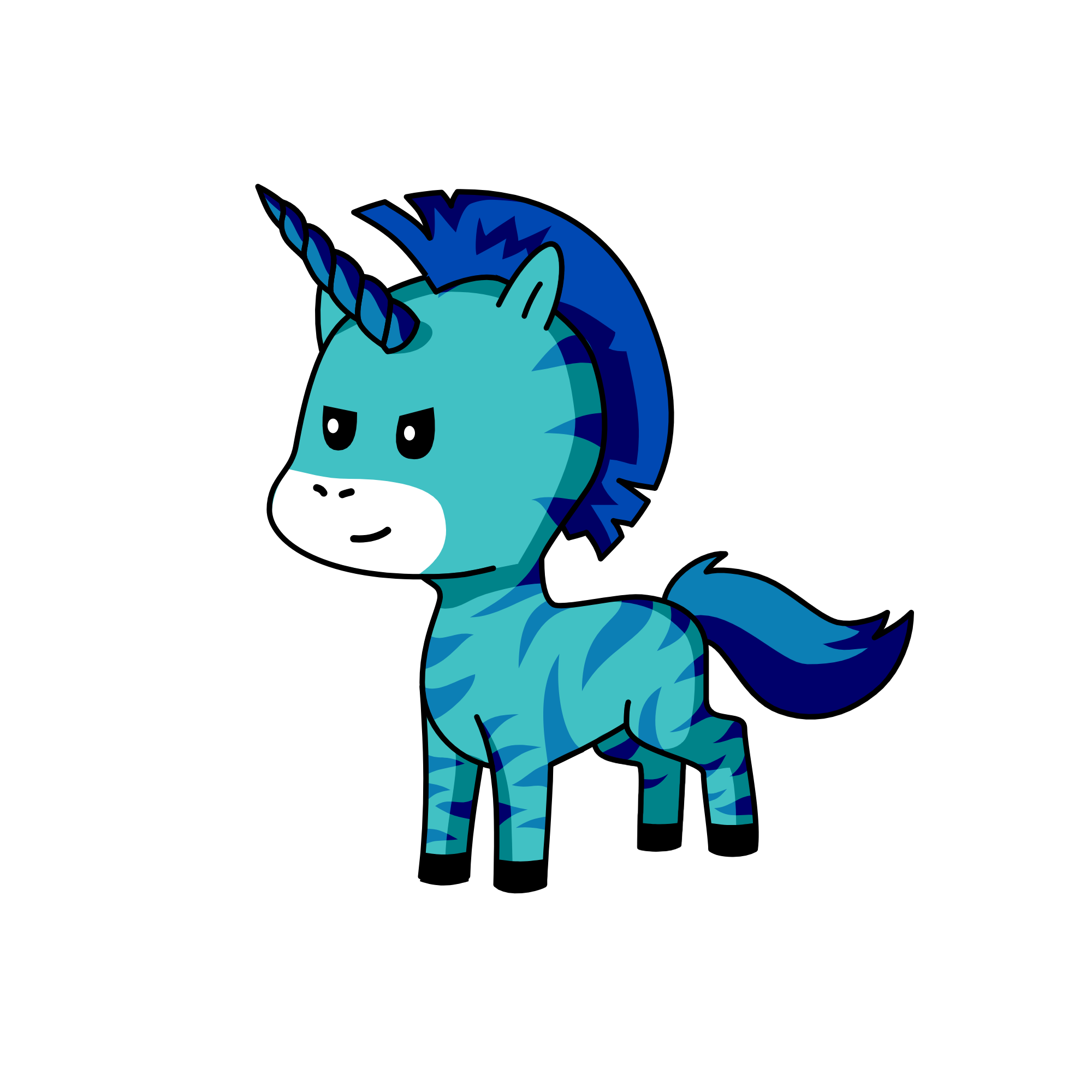 blue, the unicorn