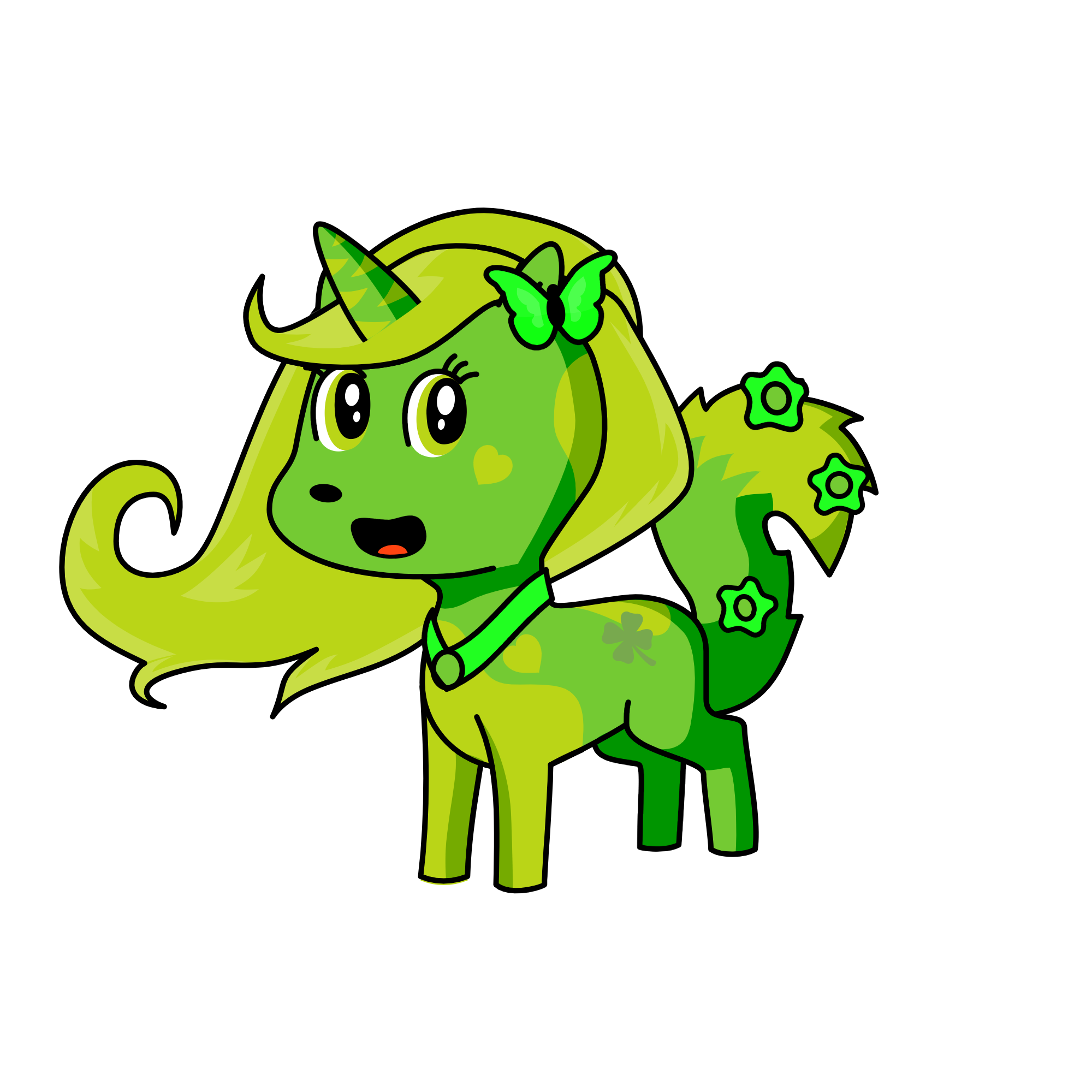 Gena the green unicorn, the unicorn