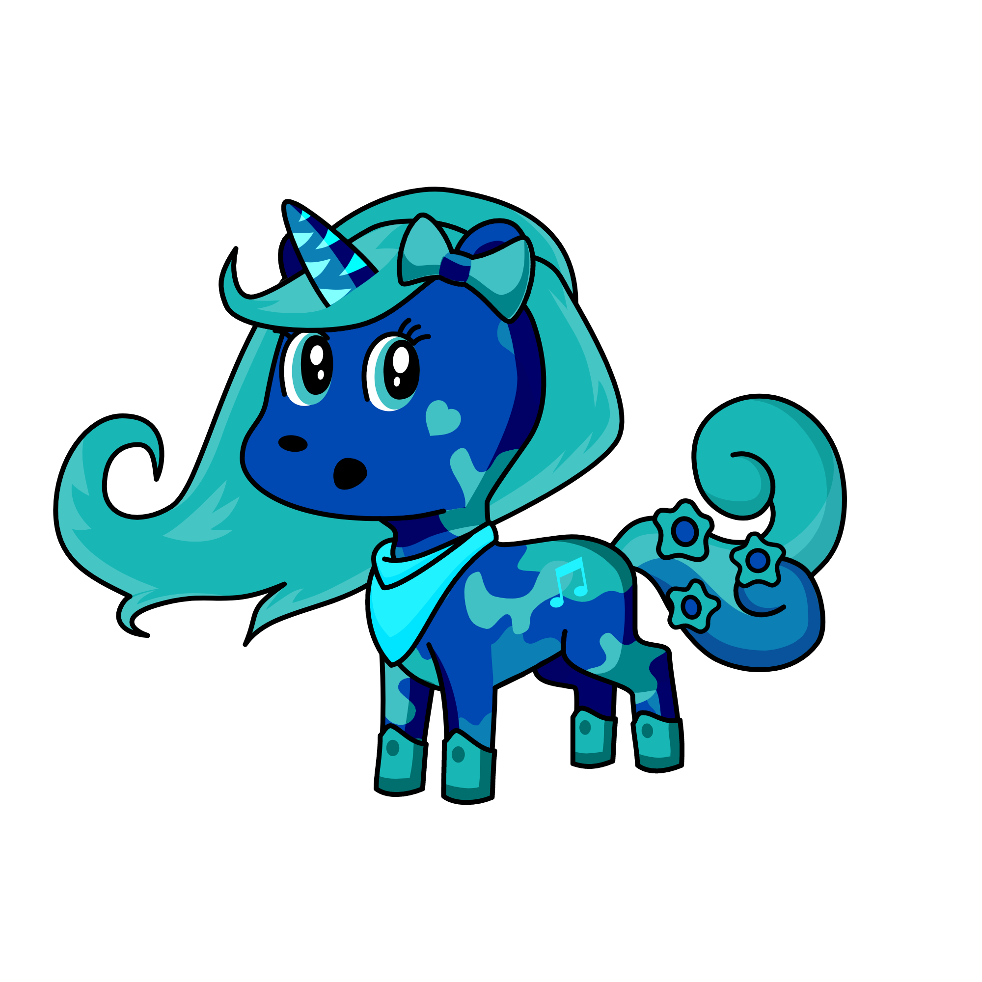 Aqua the blue unicorn, the unicorn