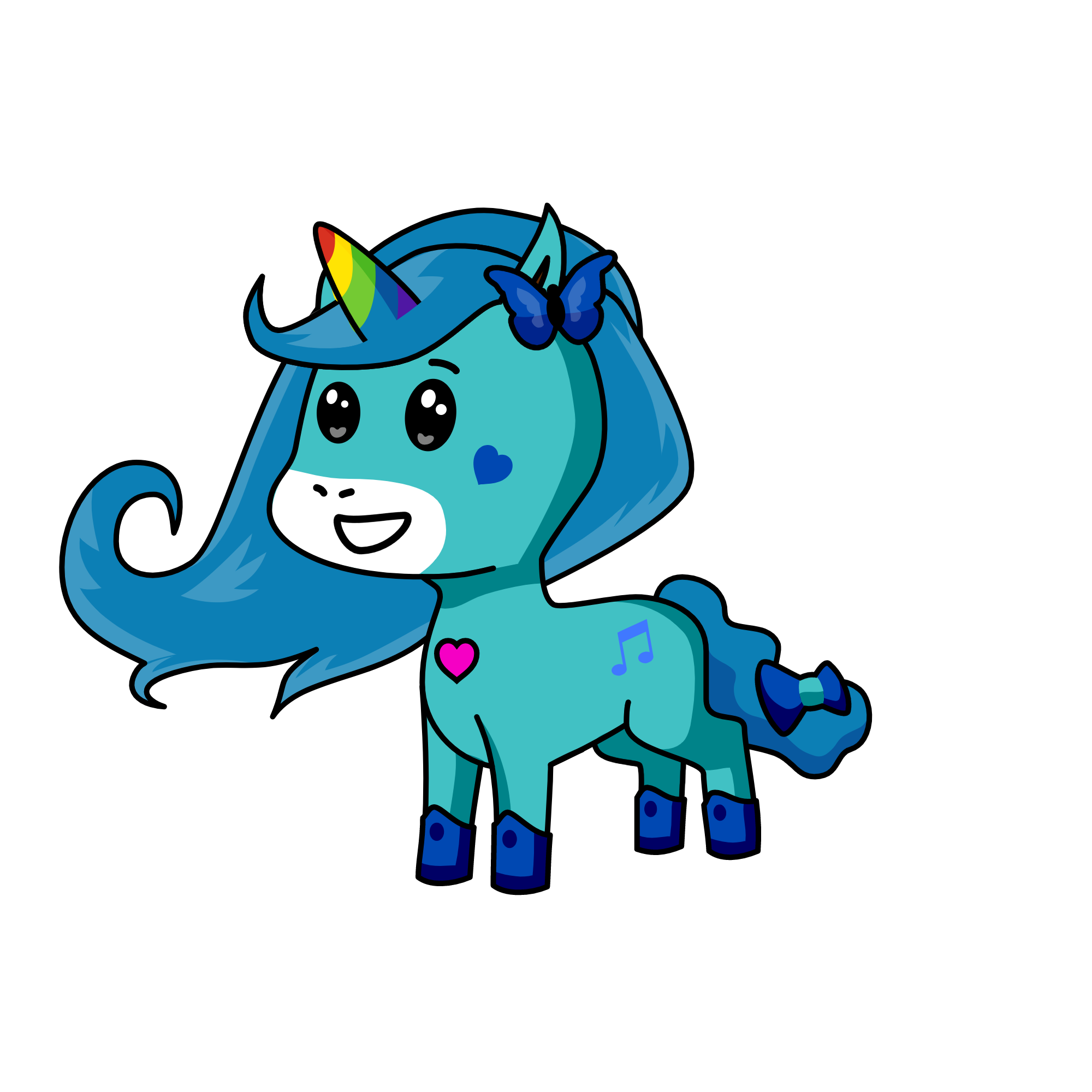 blue, the unicorn