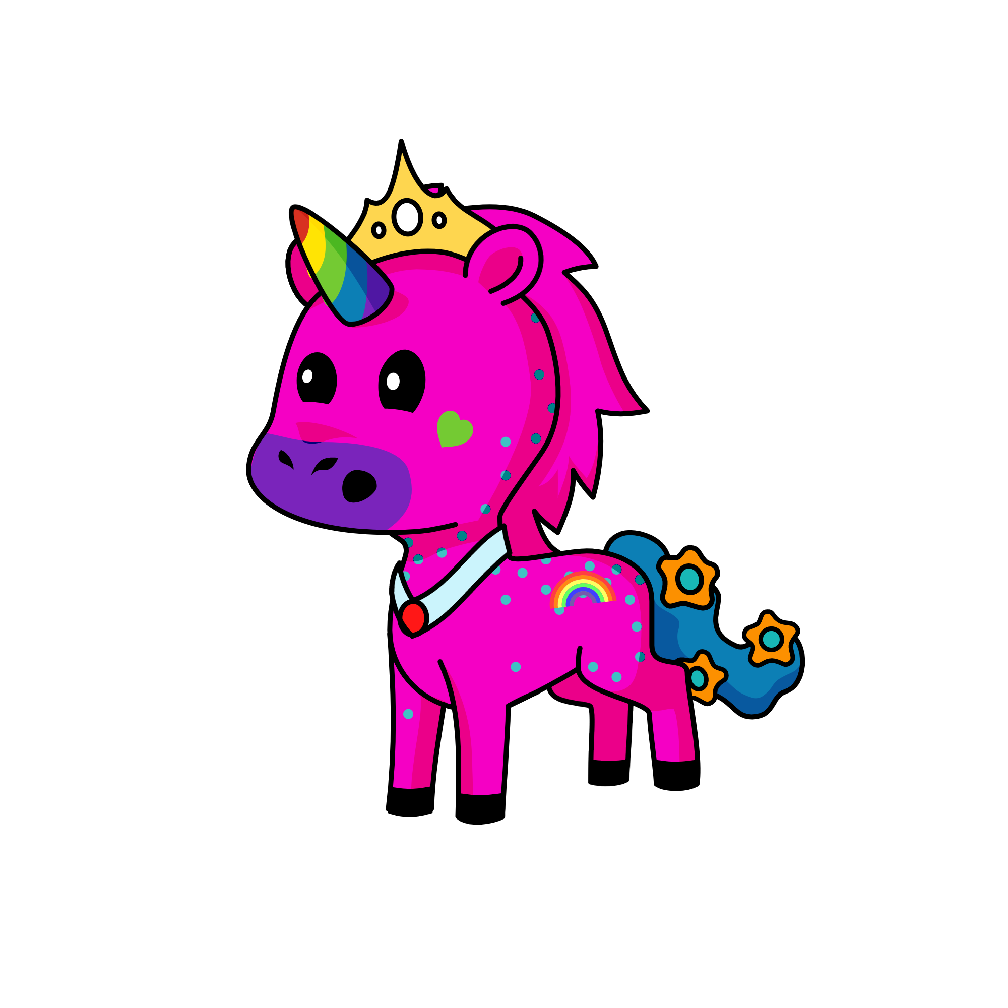 Rainbow corn doll, the unicorn