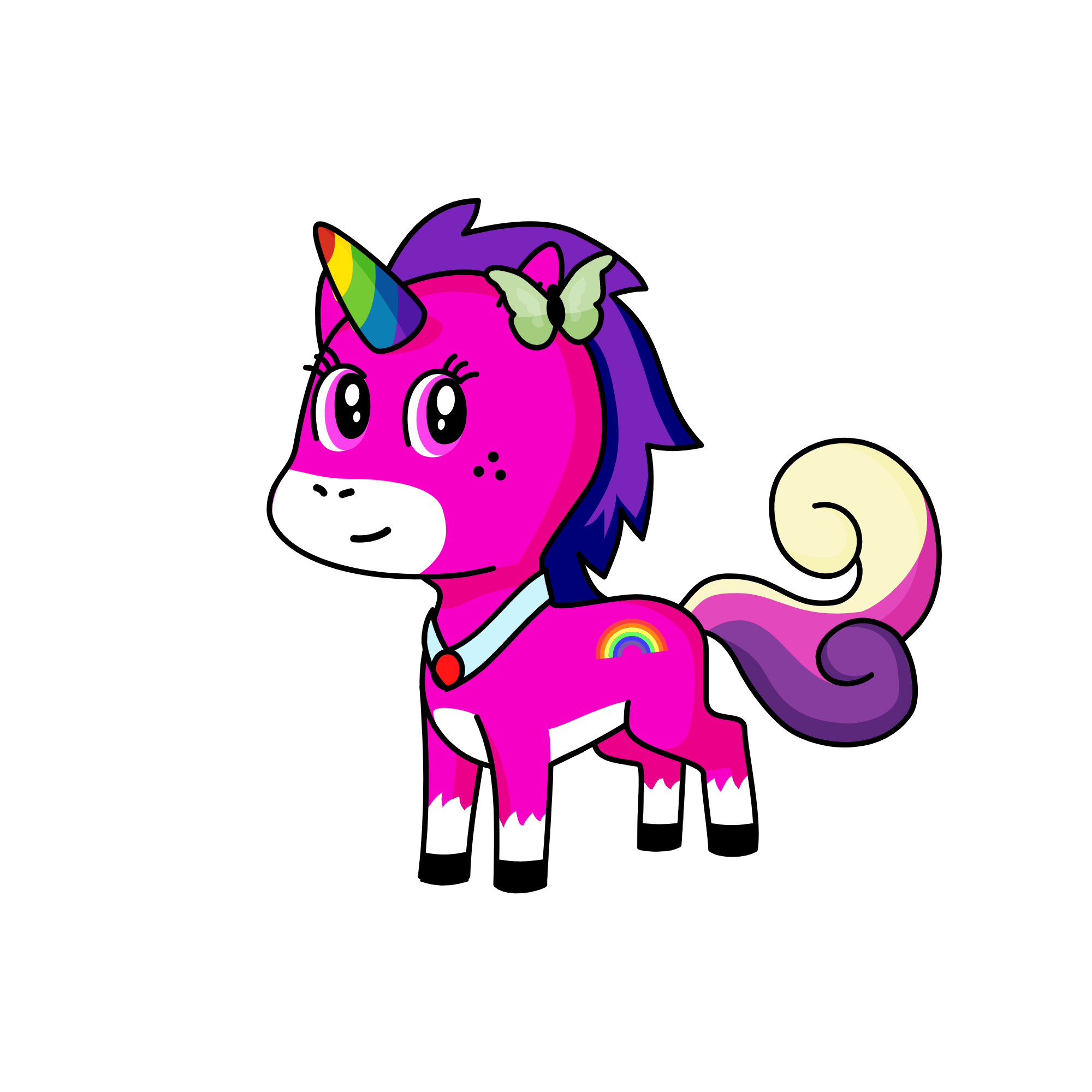 Butterfly rainbow corn, the unicorn