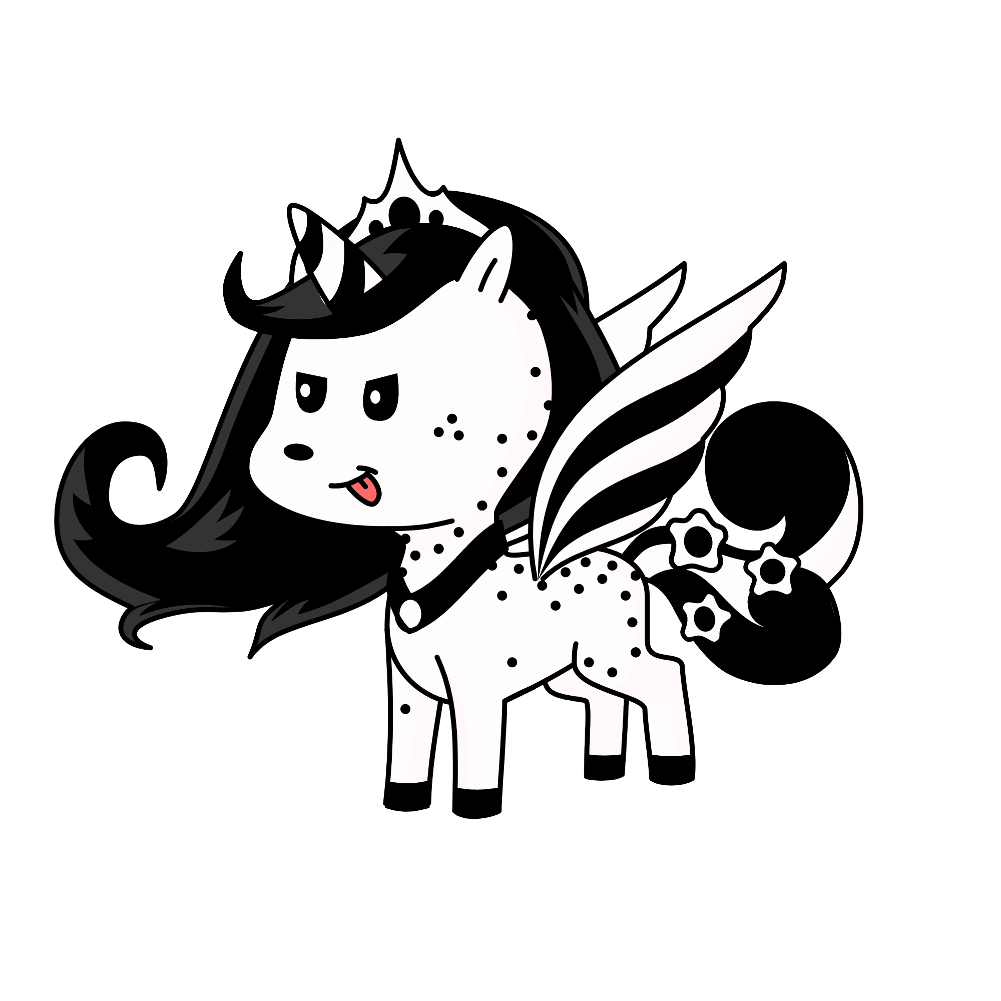 Black & White Queen, the unicorn