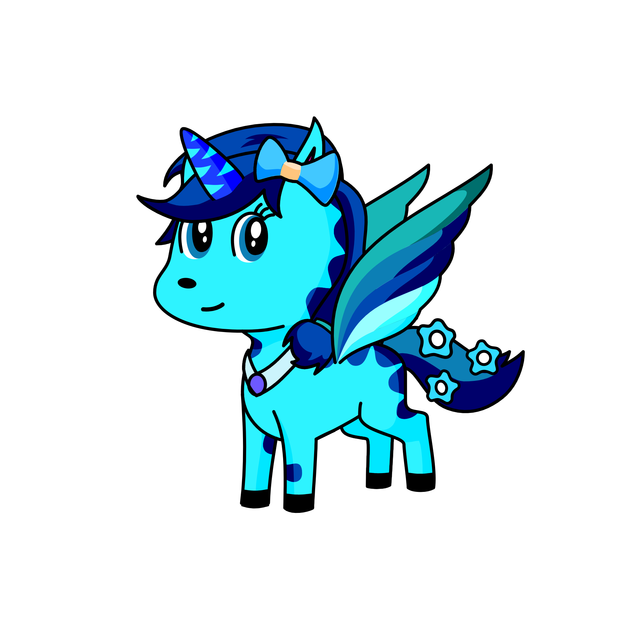 Snow Blue Sparkle, the unicorn