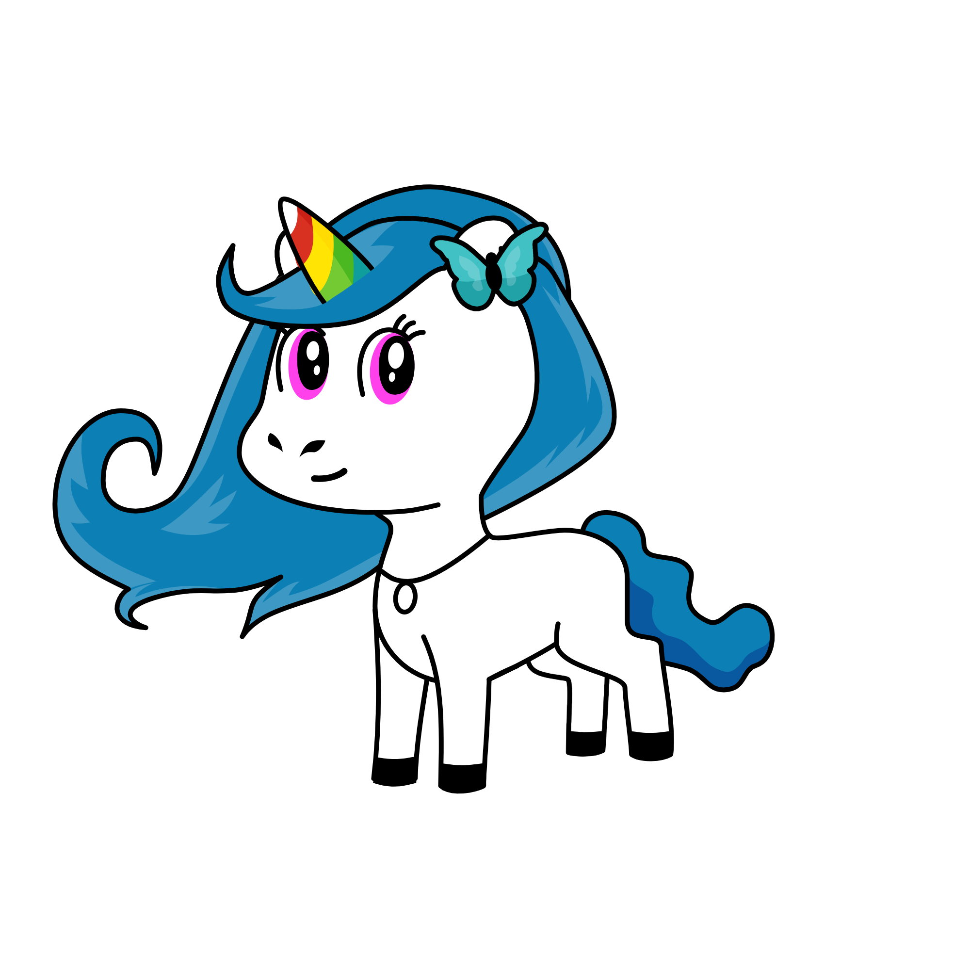 Blue, the unicorn