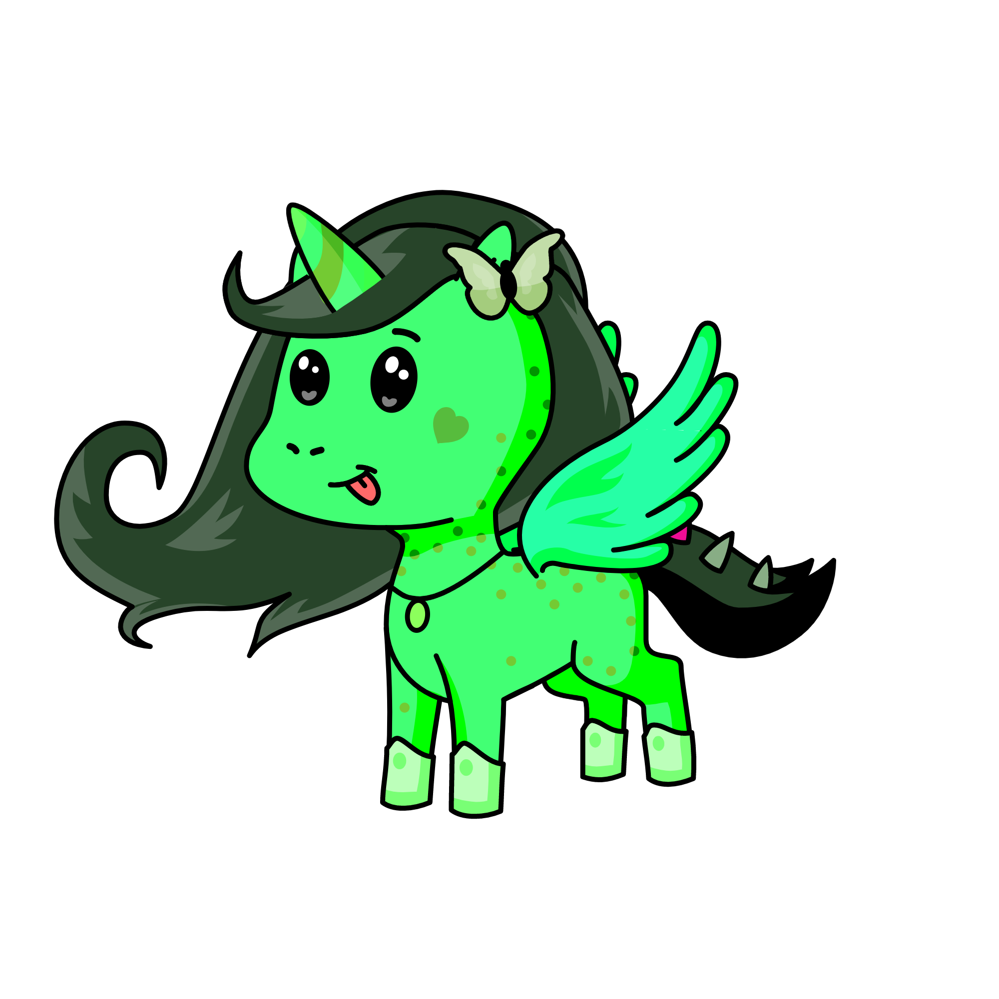 Green Sparkle!!, the unicorn