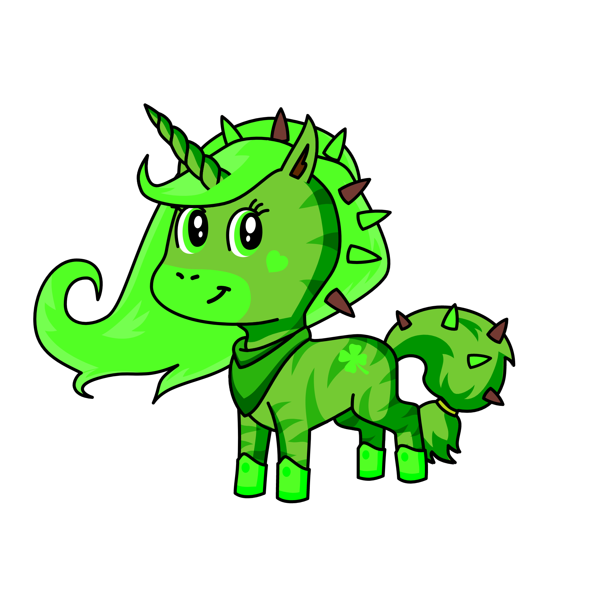 green, the unicorn