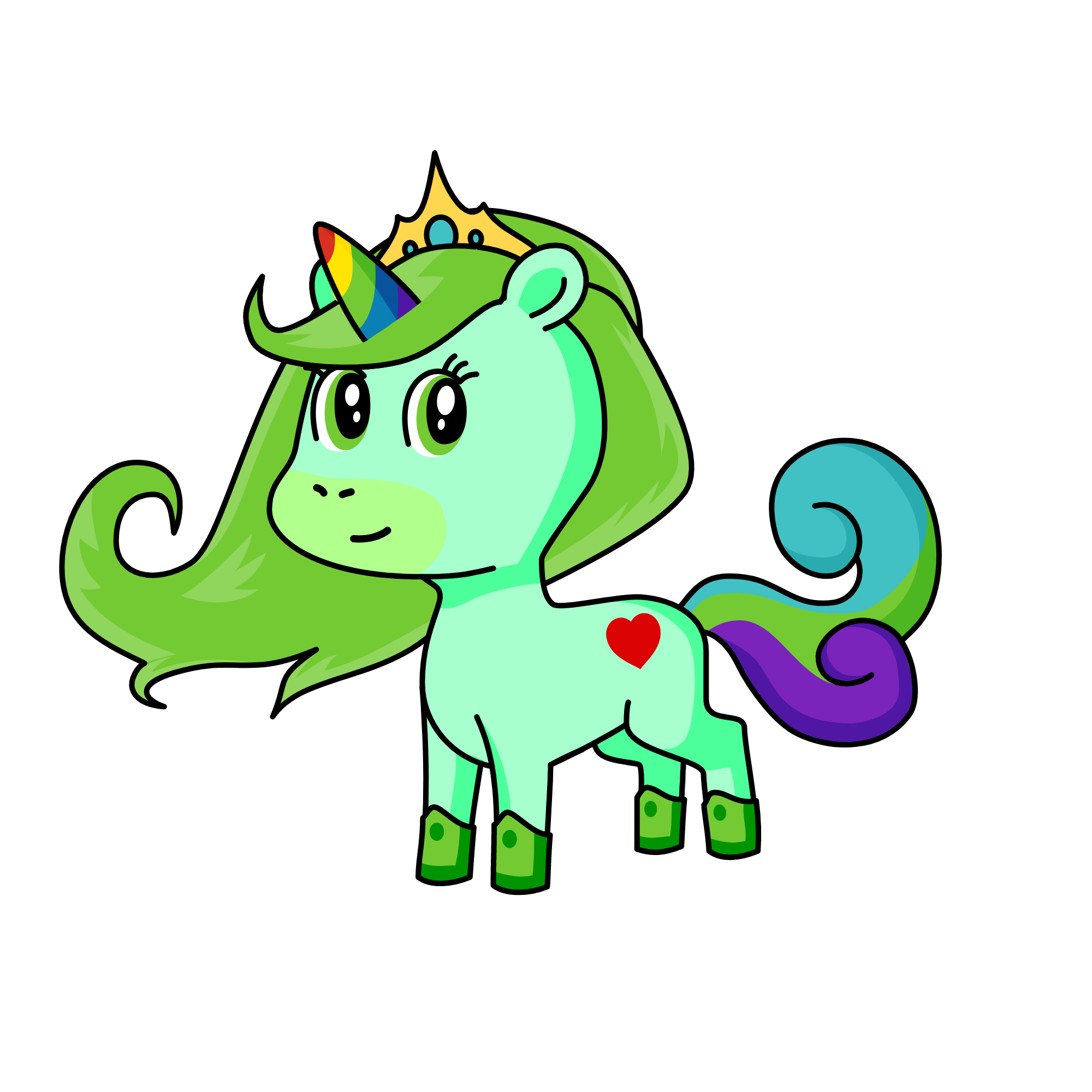 Greeny, the unicorn
