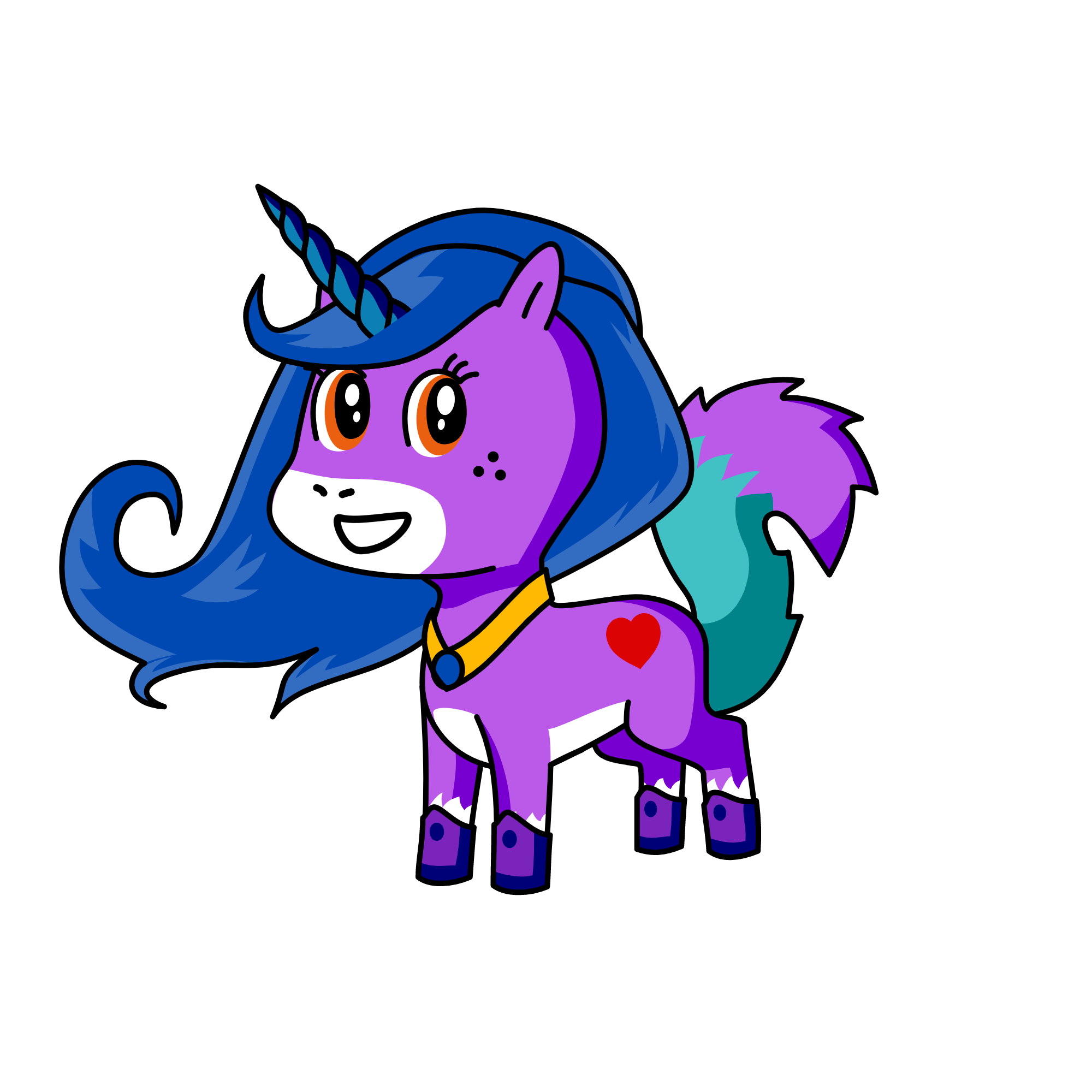 Bluey Pinky, the unicorn