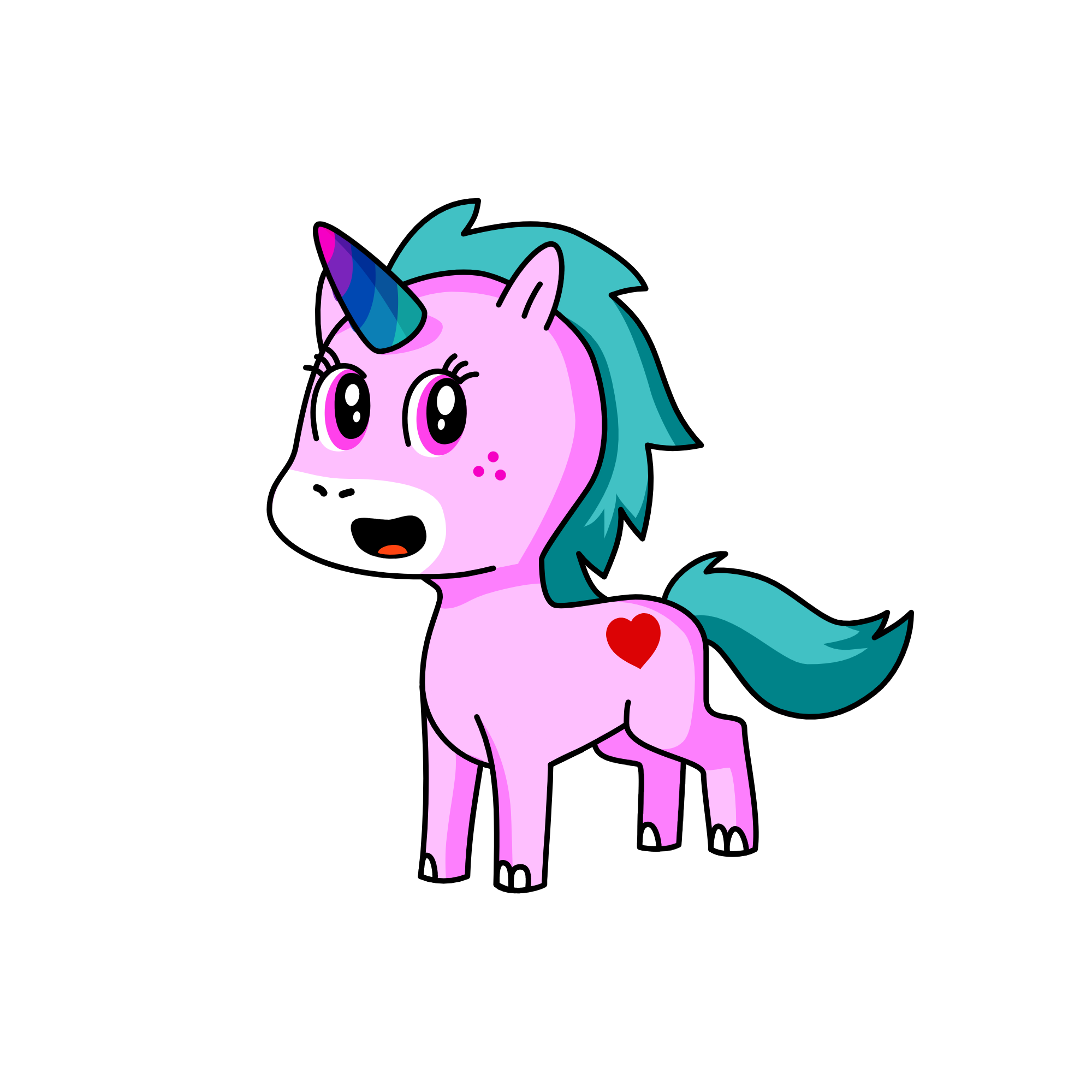 delightful smiley star, the unicorn