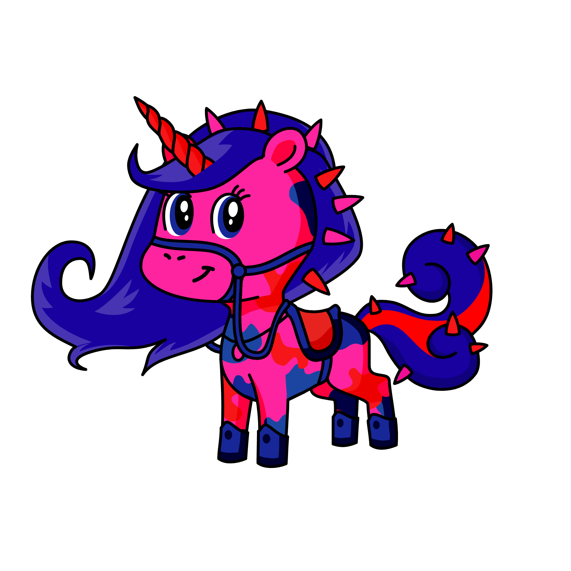 cotten candy colourd clouds, the unicorn