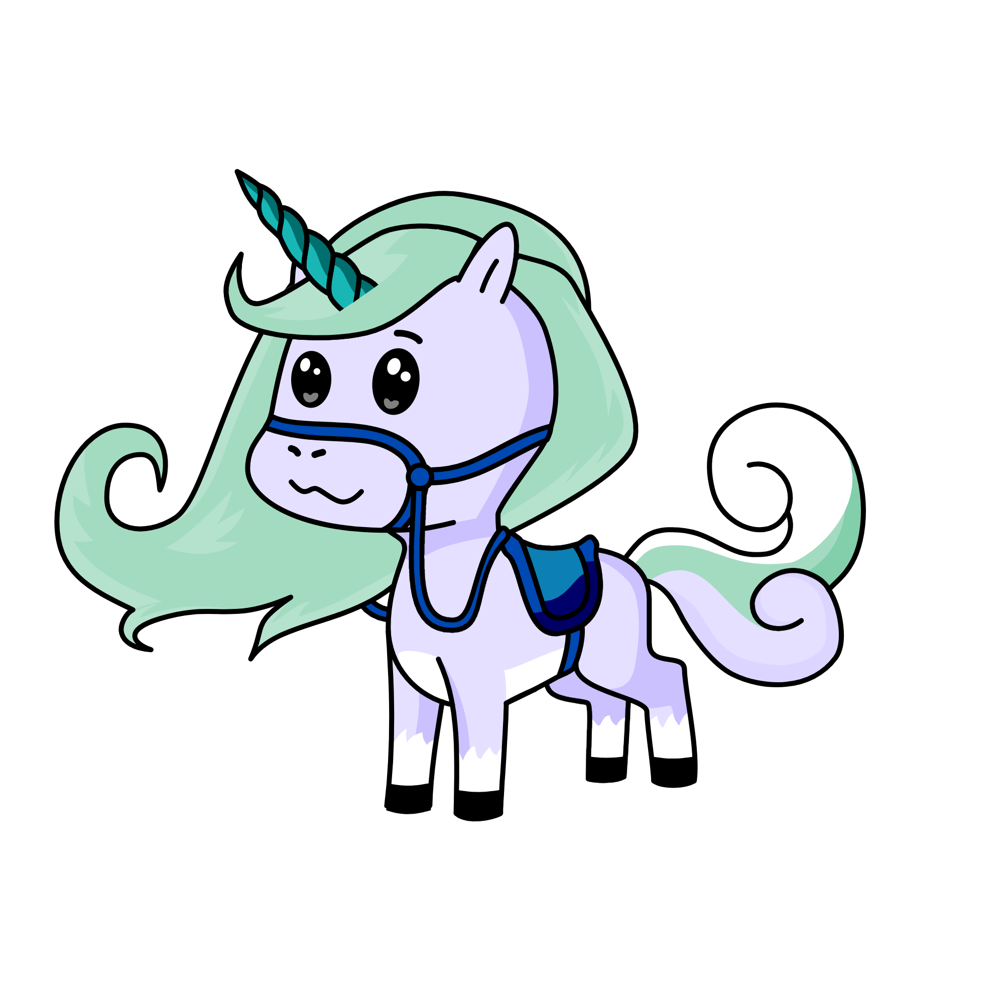blue, the unicorn