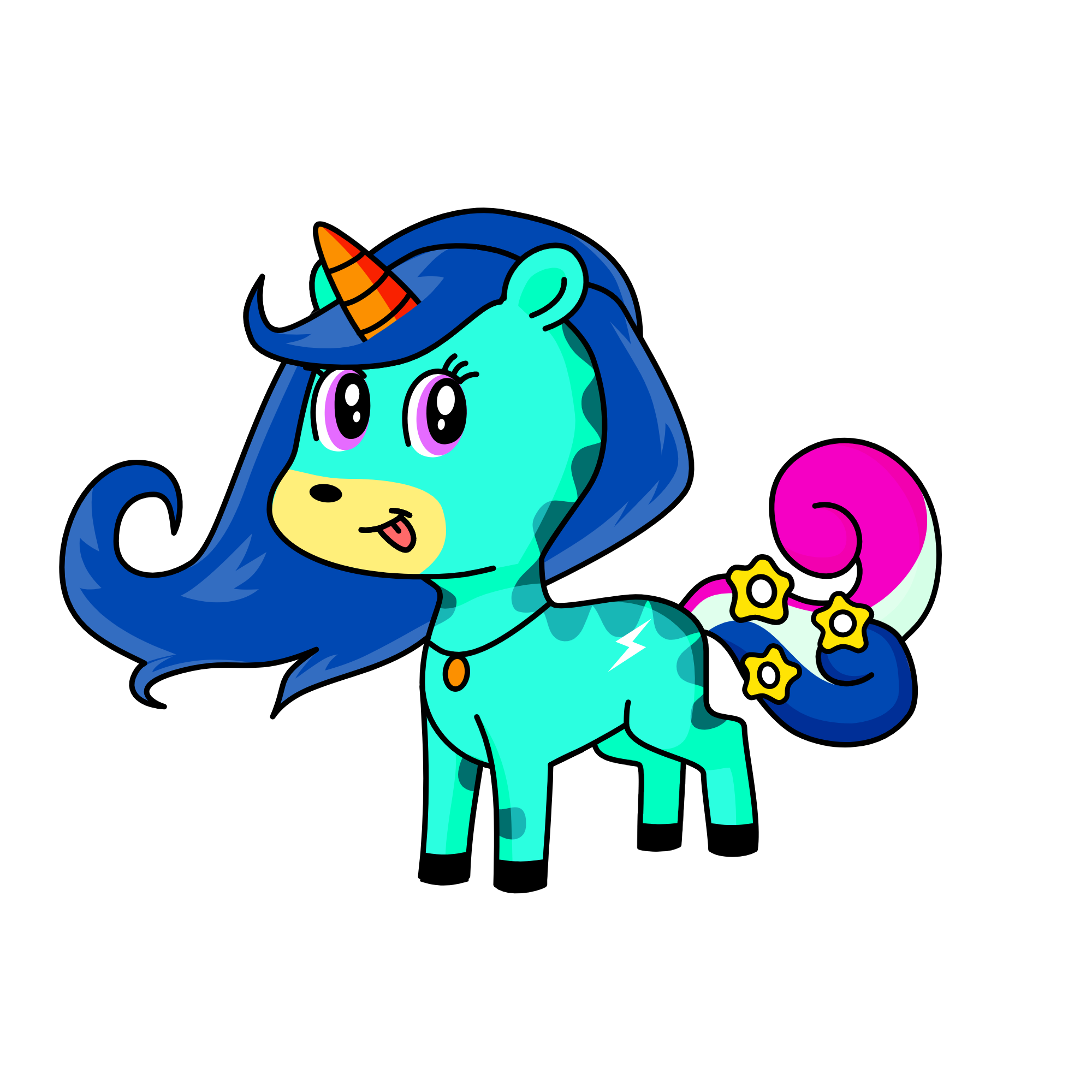Cloudy, the unicorn