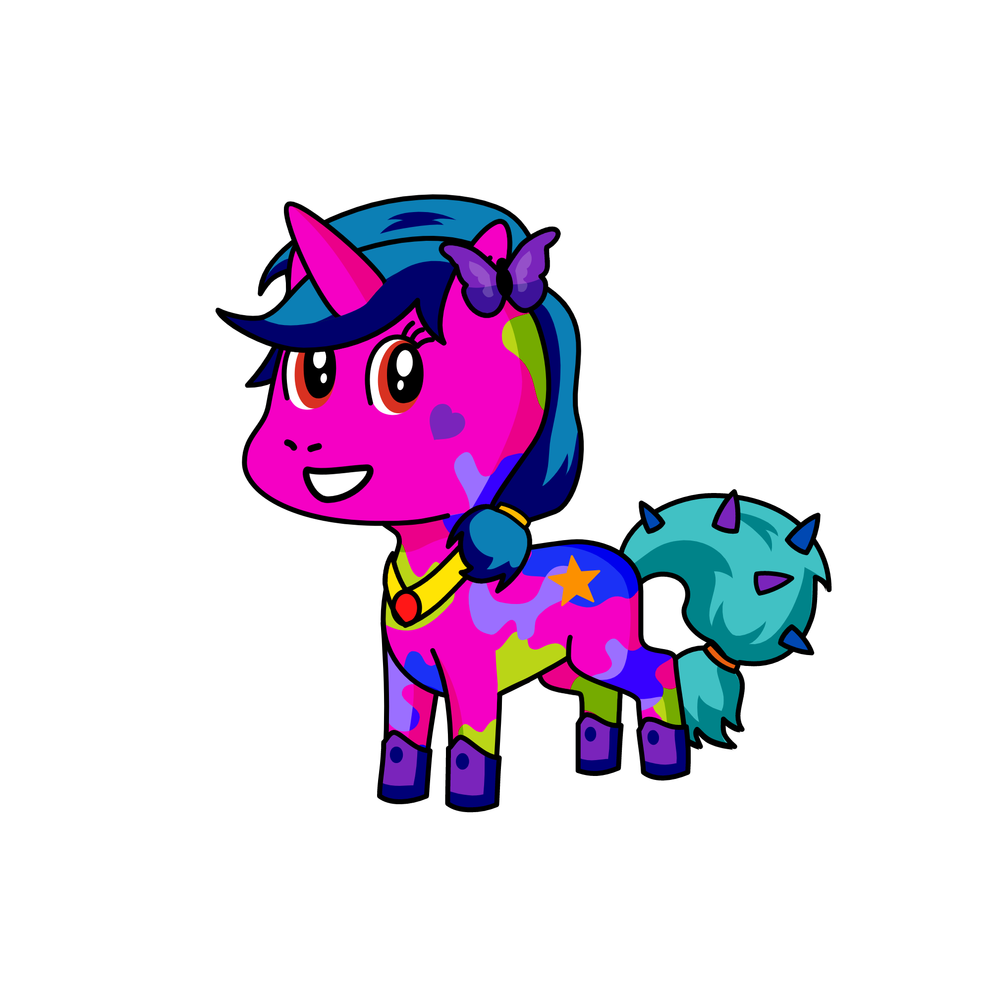 pink rose, the unicorn
