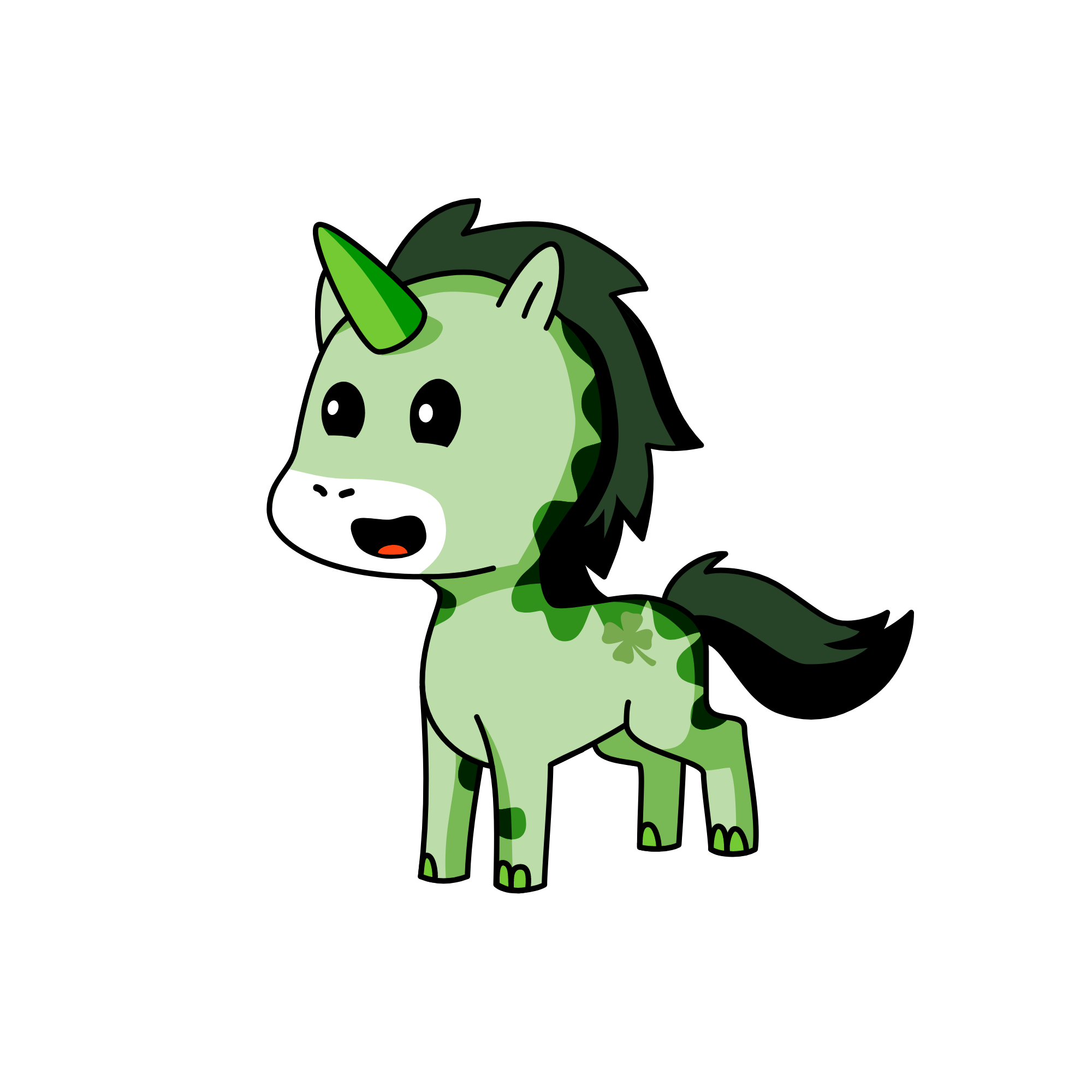 Green, the unicorn