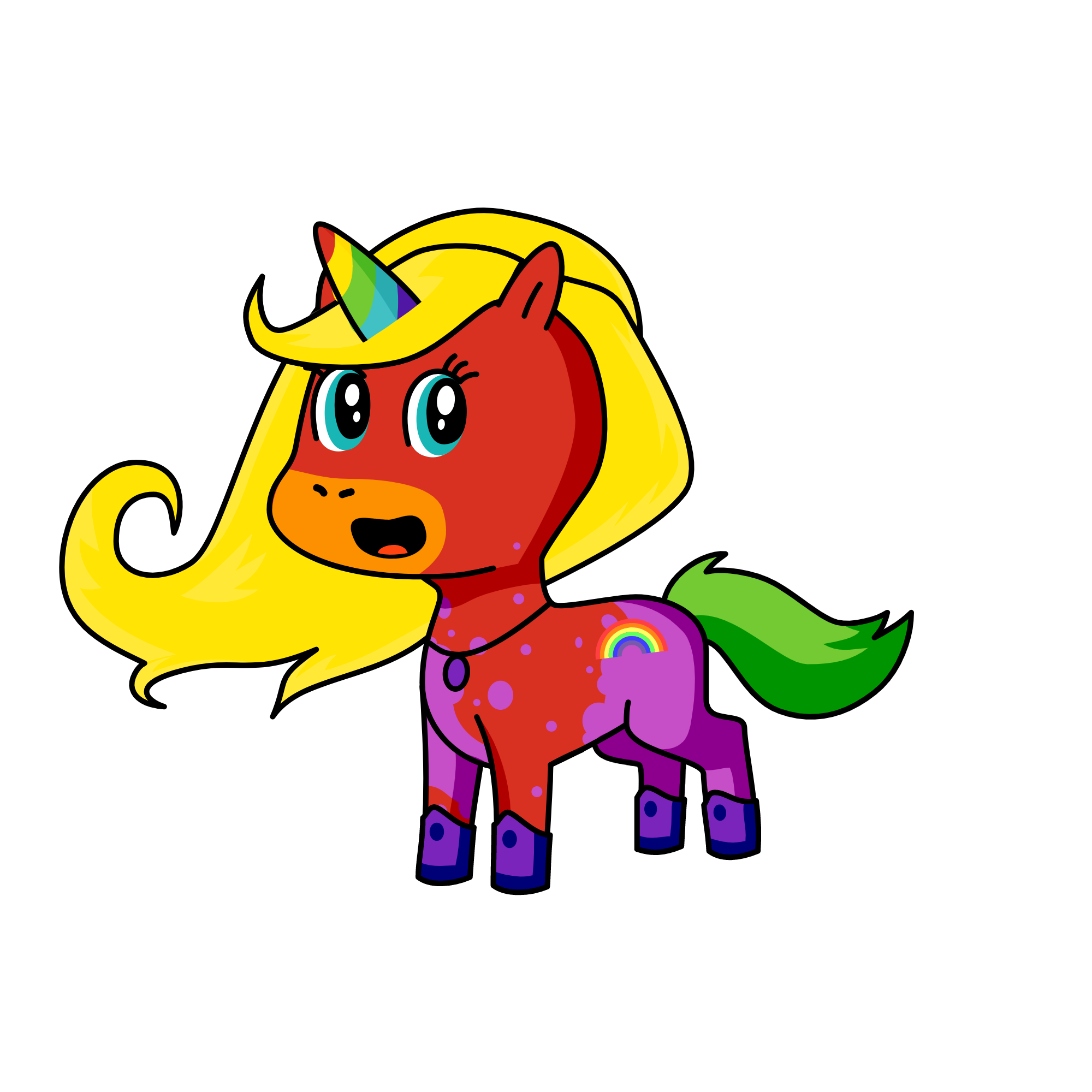 Rainbow, the unicorn