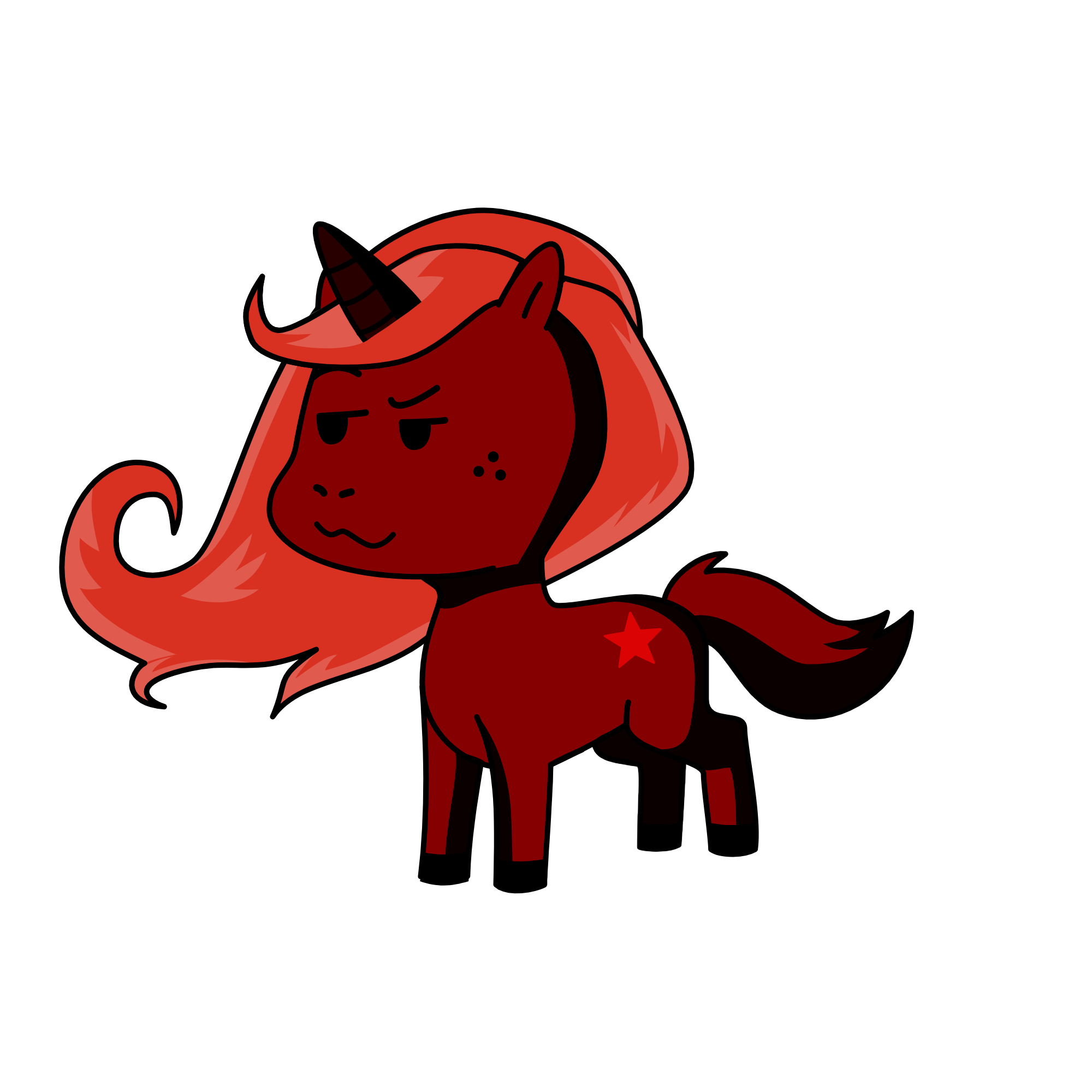 Moody without wings, the unicorn