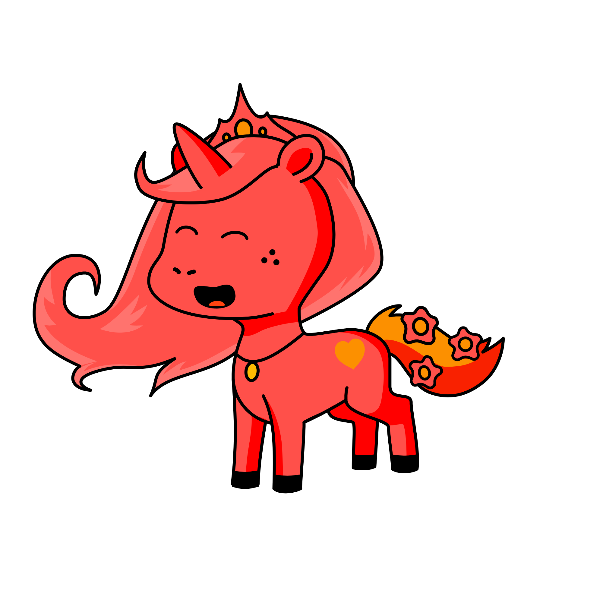 Fire girl, the unicorn