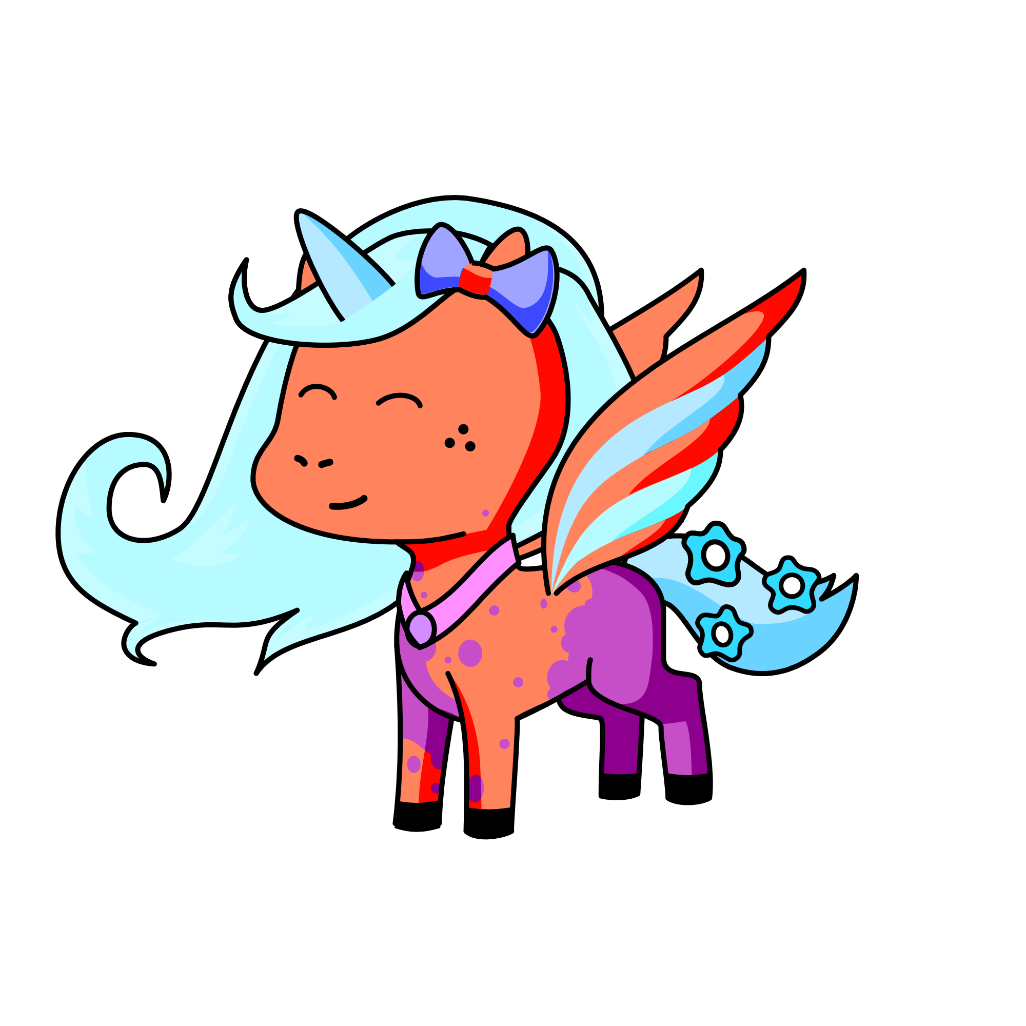 What a girl, the unicorn