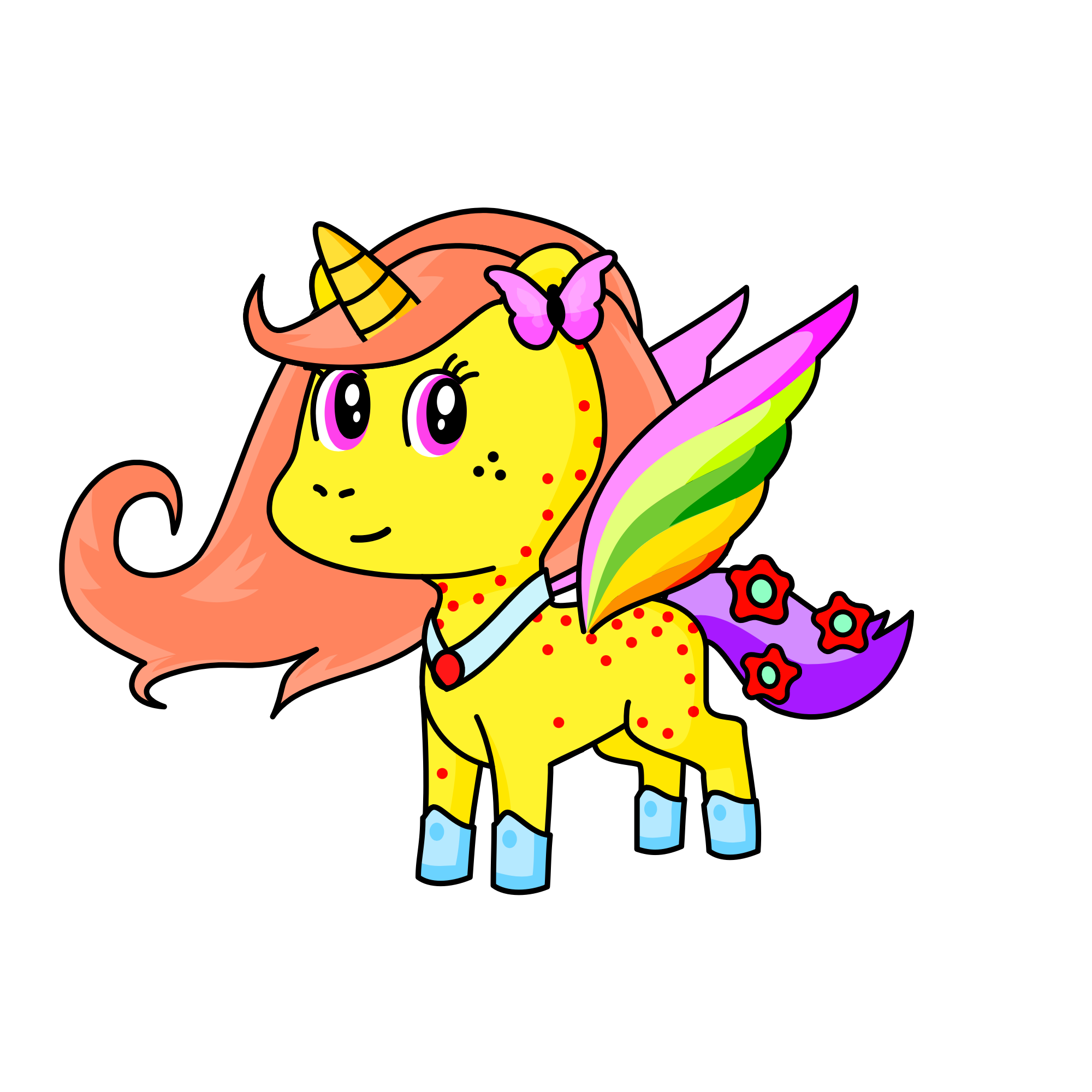 Fairy princess, the unicorn