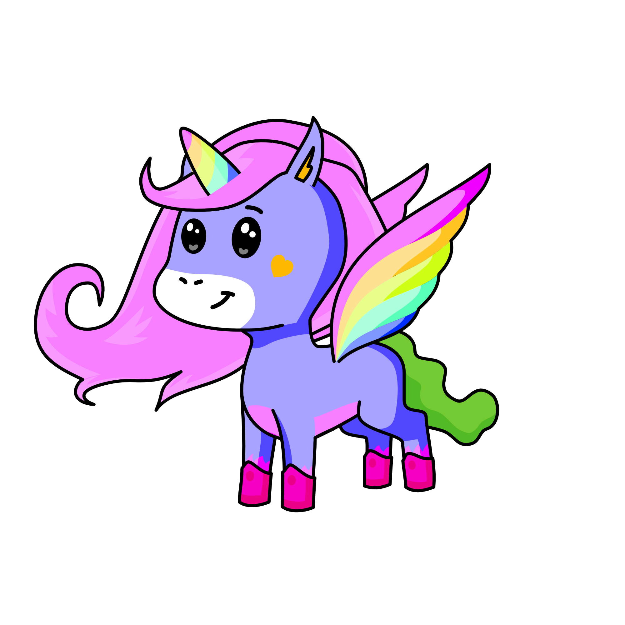 Rainbow, the unicorn