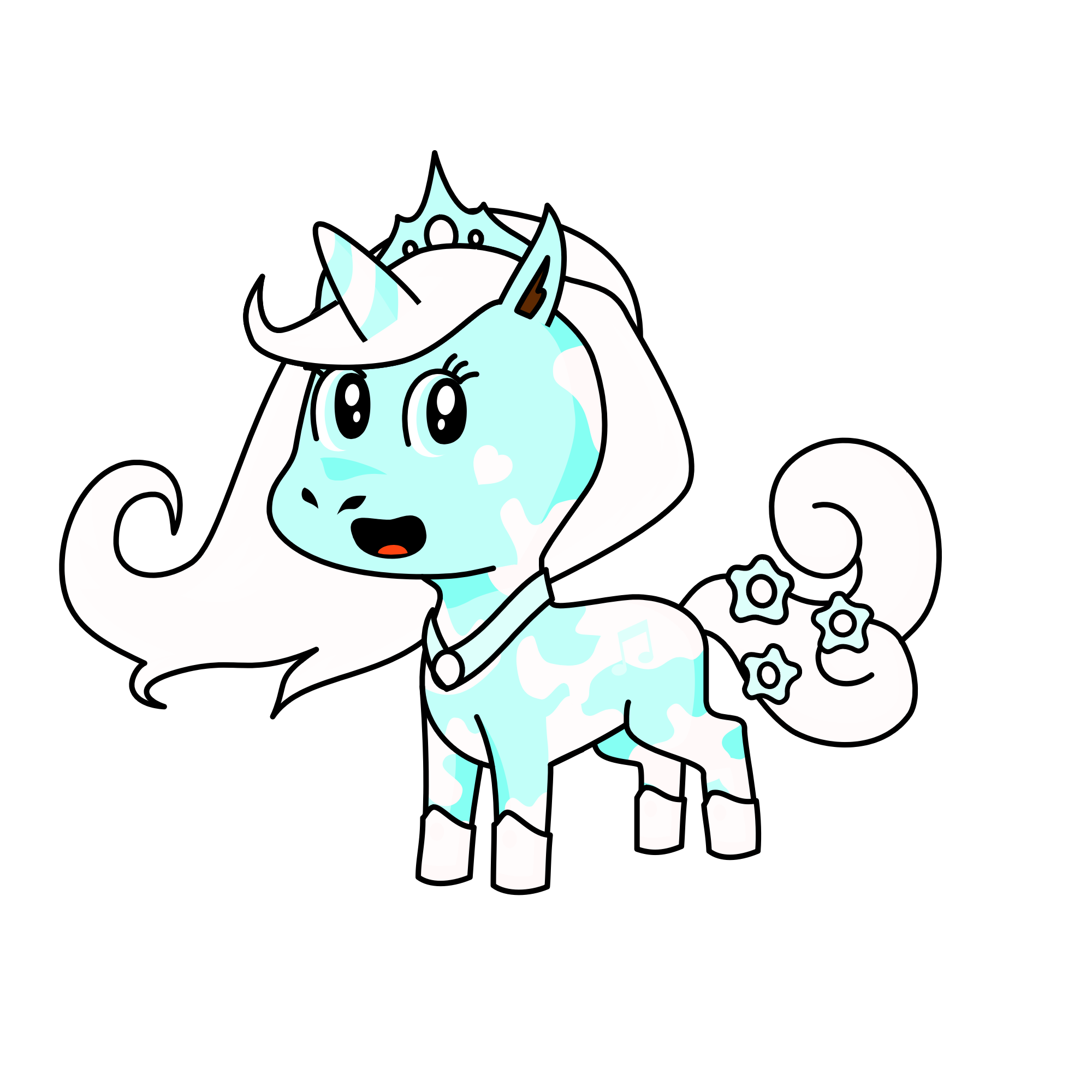 Princess snowflake the unicorn on snow, the unicorn