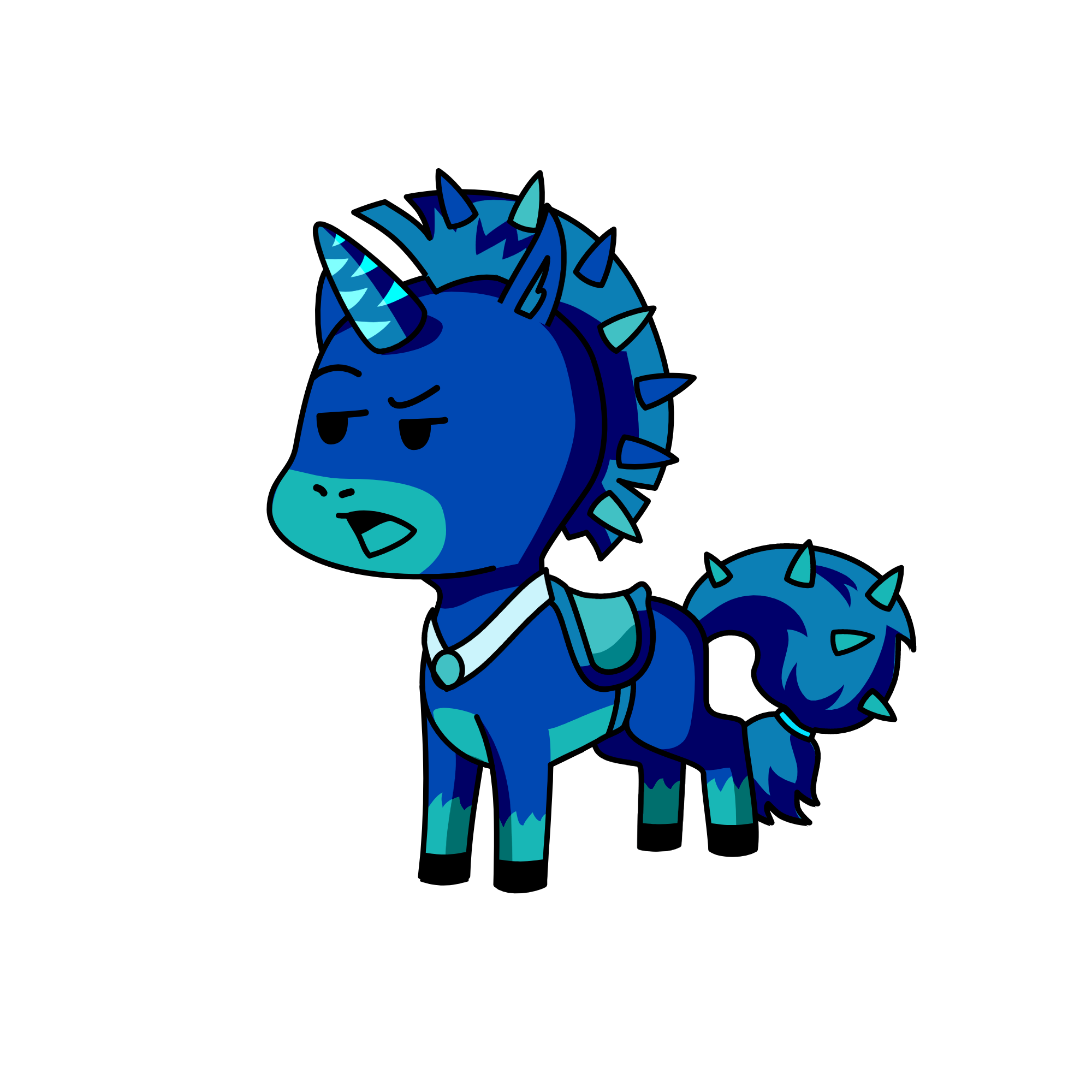 blue, the unicorn