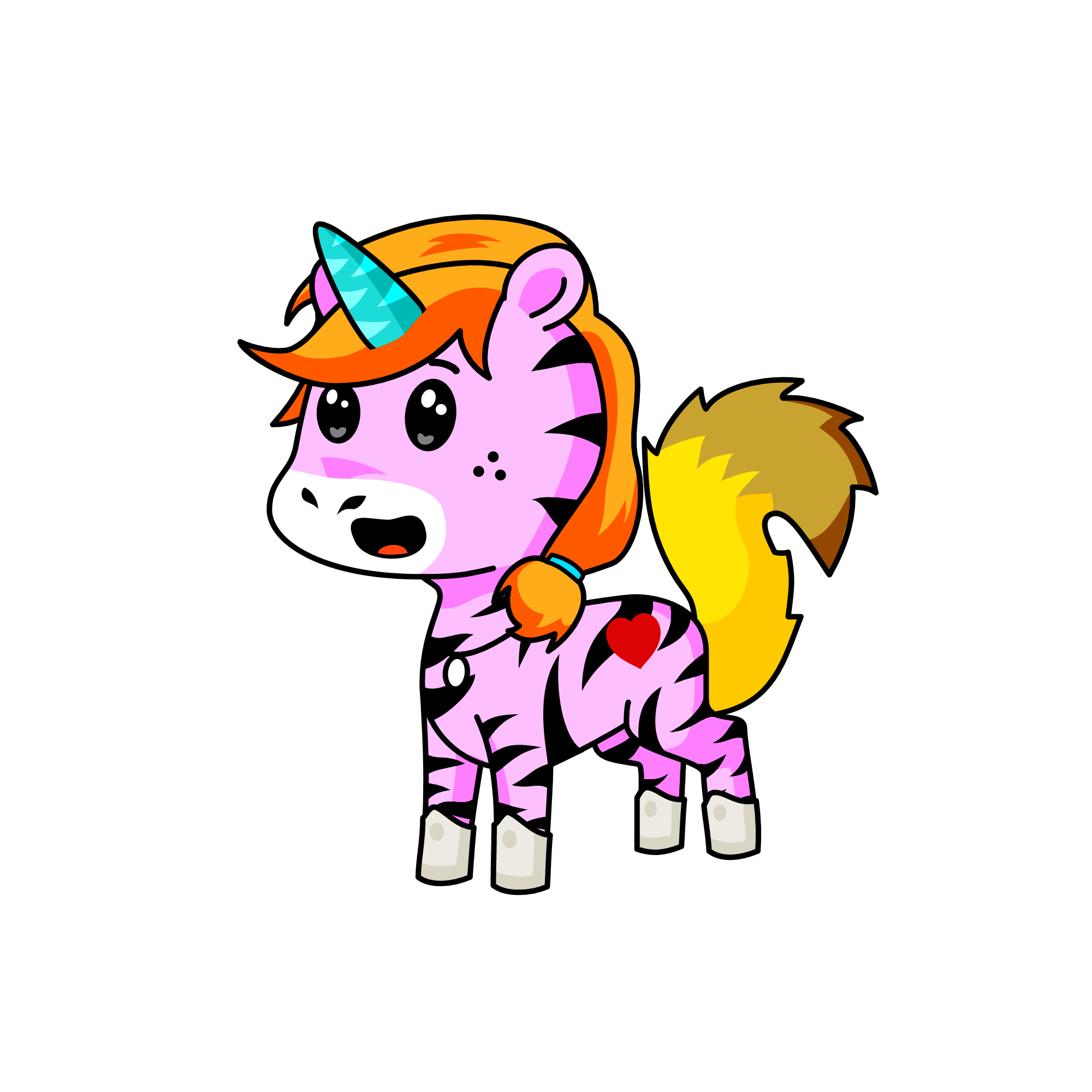 Friendly Tiger, the unicorn