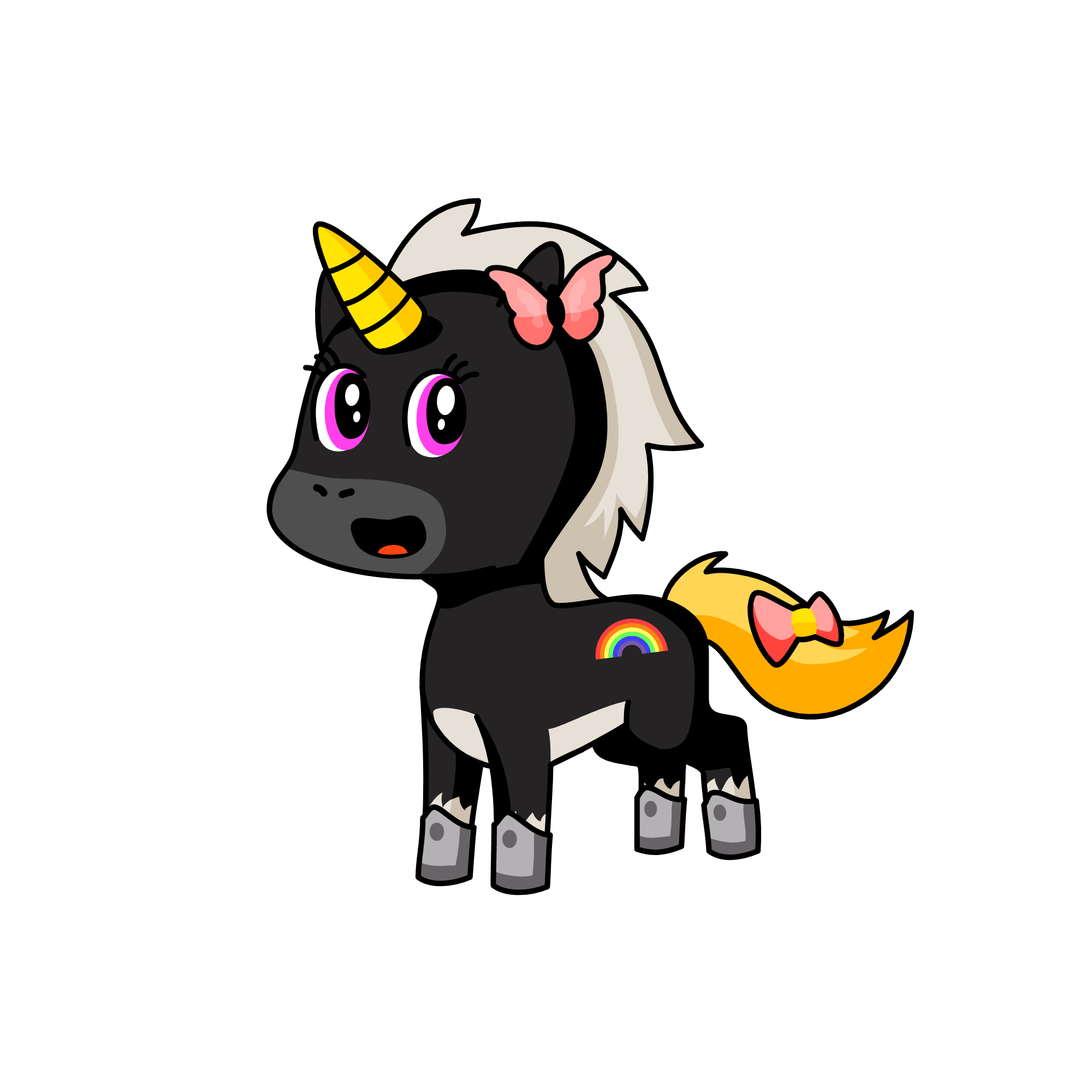Cute Blacky, the unicorn