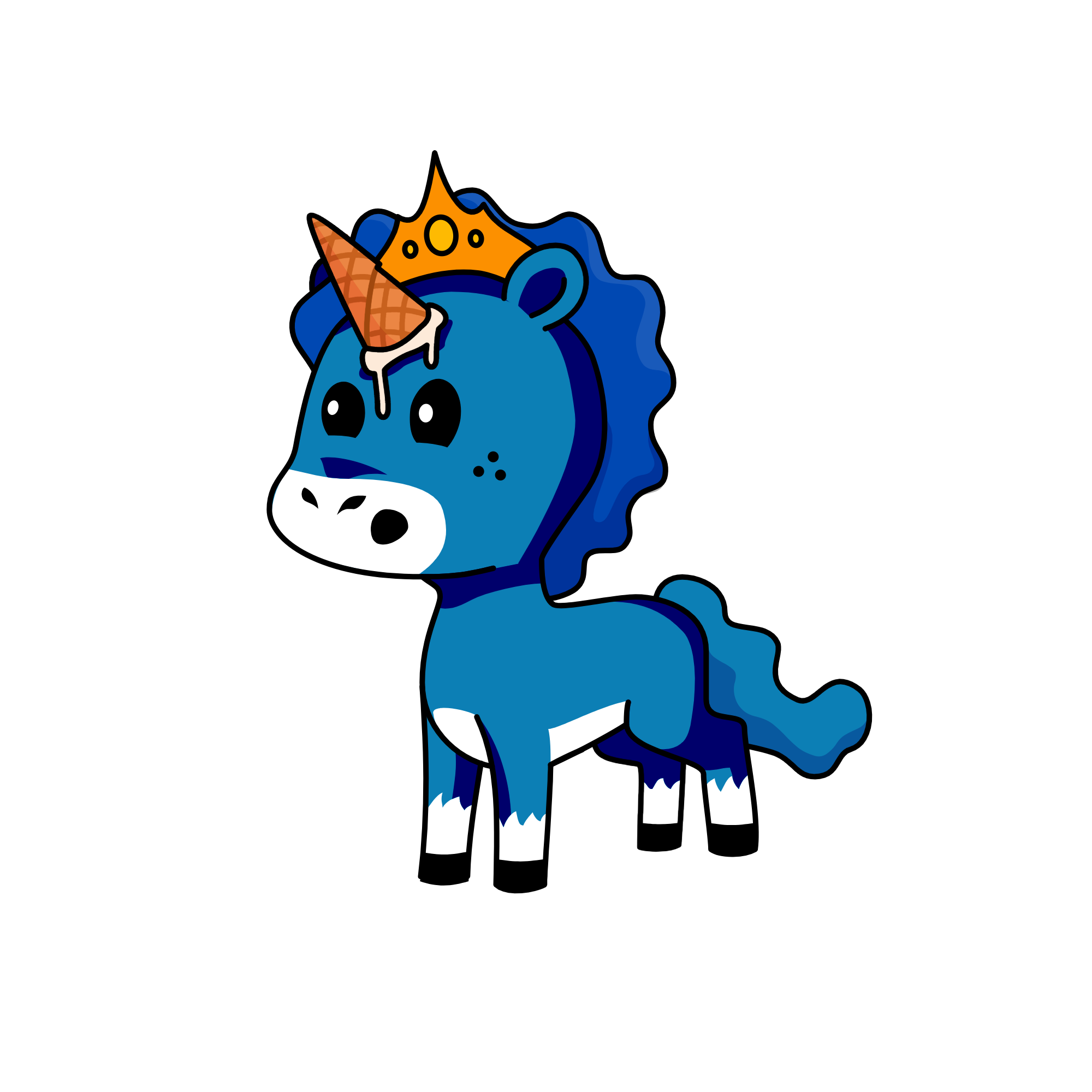 oh no! Ice creams dripping on me!!!!!, the unicorn