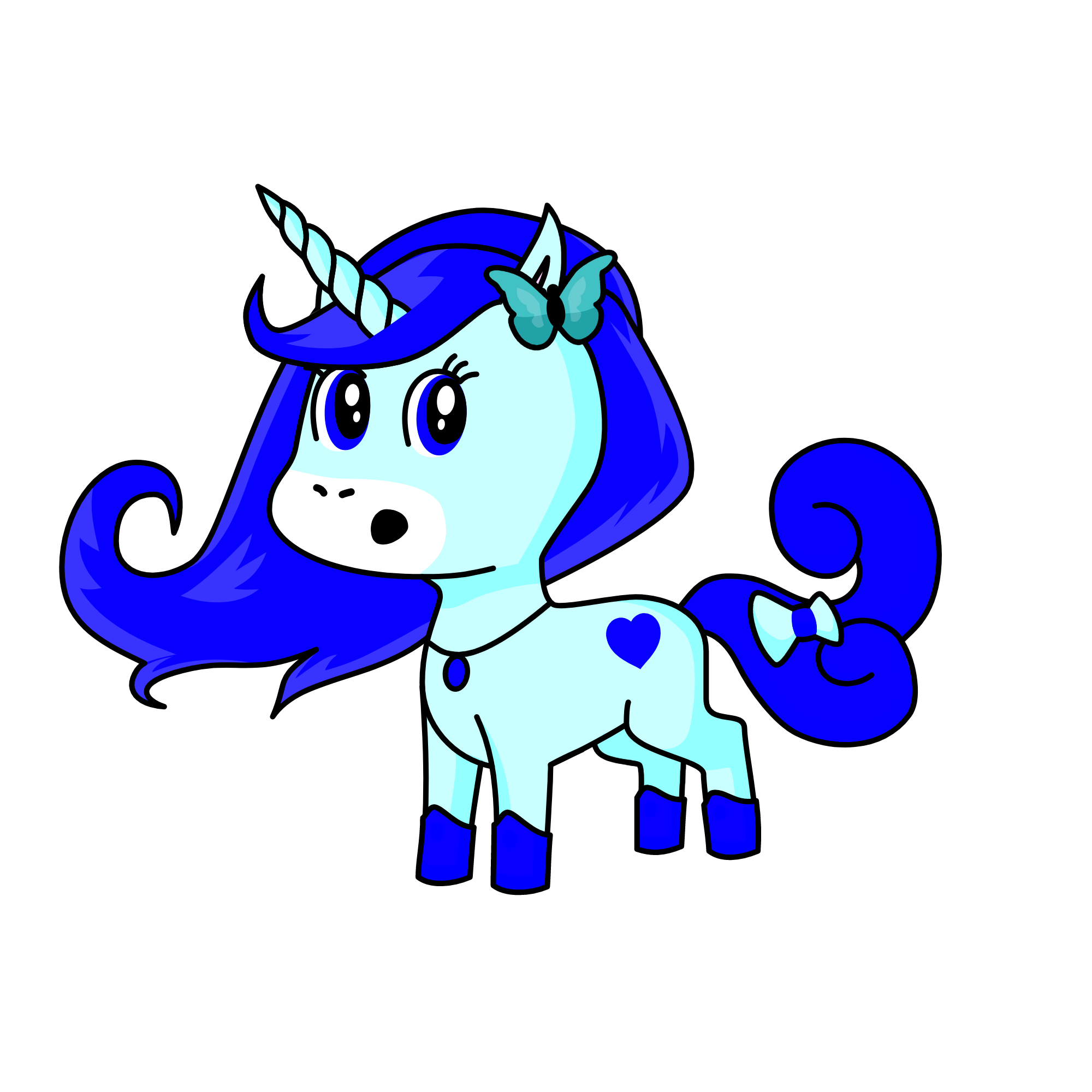 Bluey, the unicorn