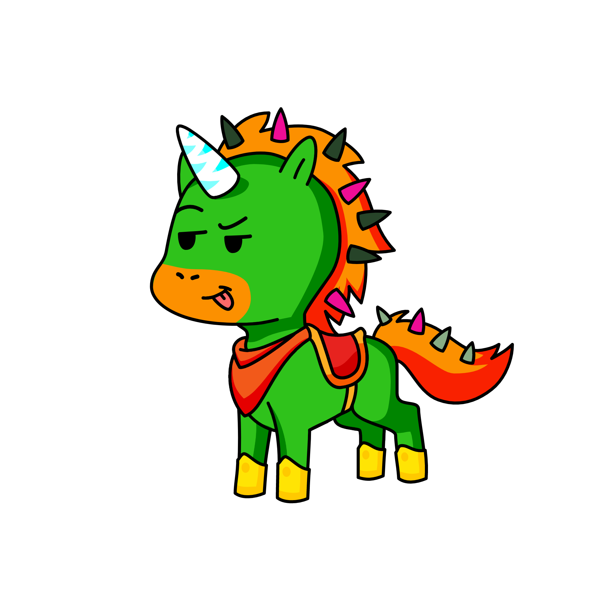 Greenie, the unicorn